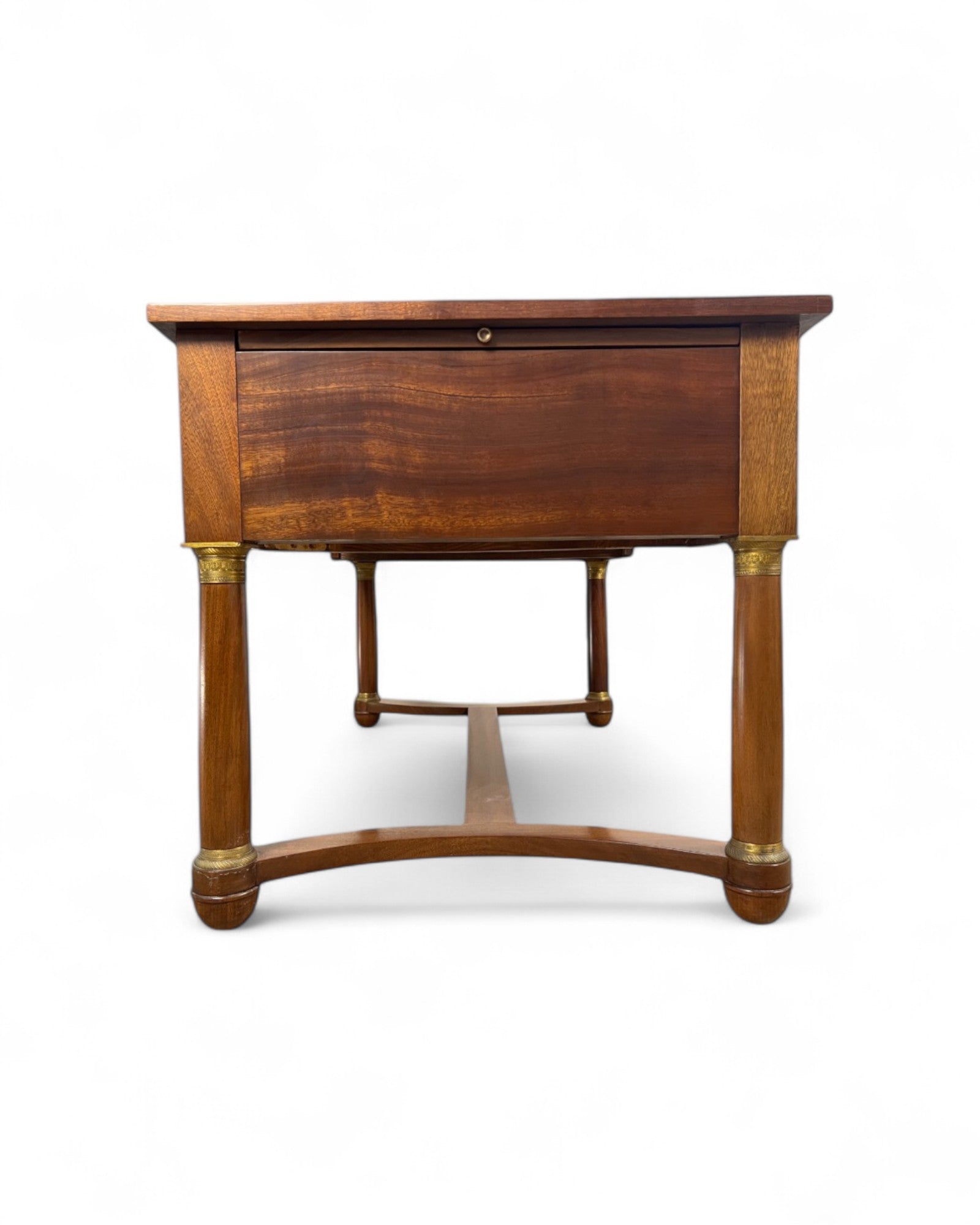 Mahogany Empire Executive Desk with Embossed Leather Top