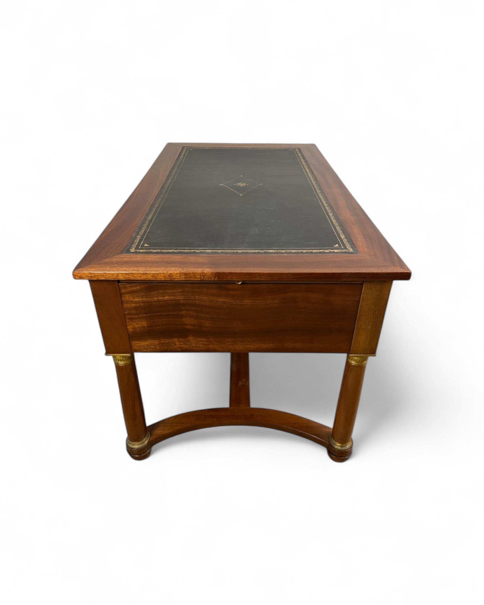 Mahogany Empire Executive Desk with Embossed Leather Top