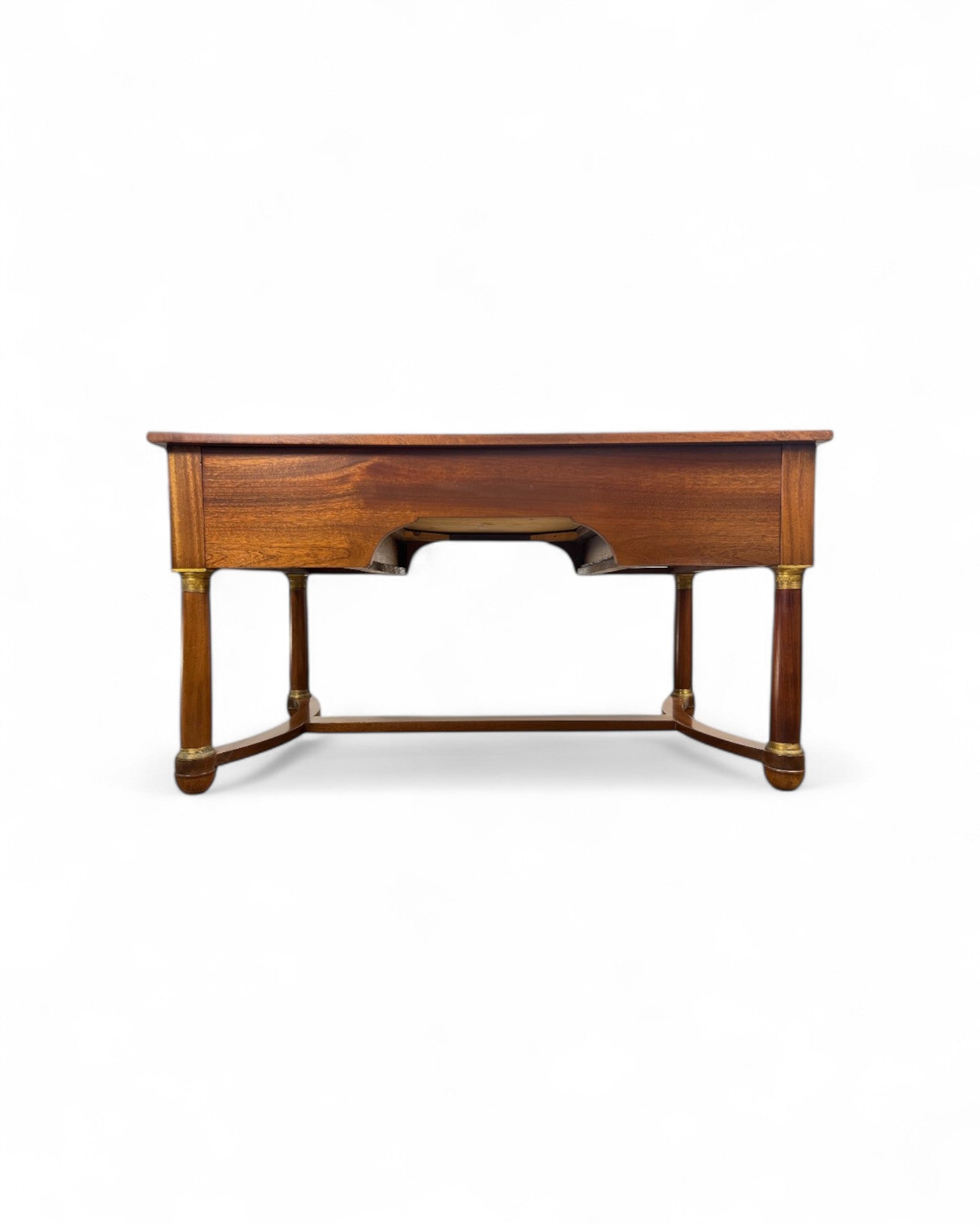 Mahogany Empire Executive Desk with Embossed Leather Top