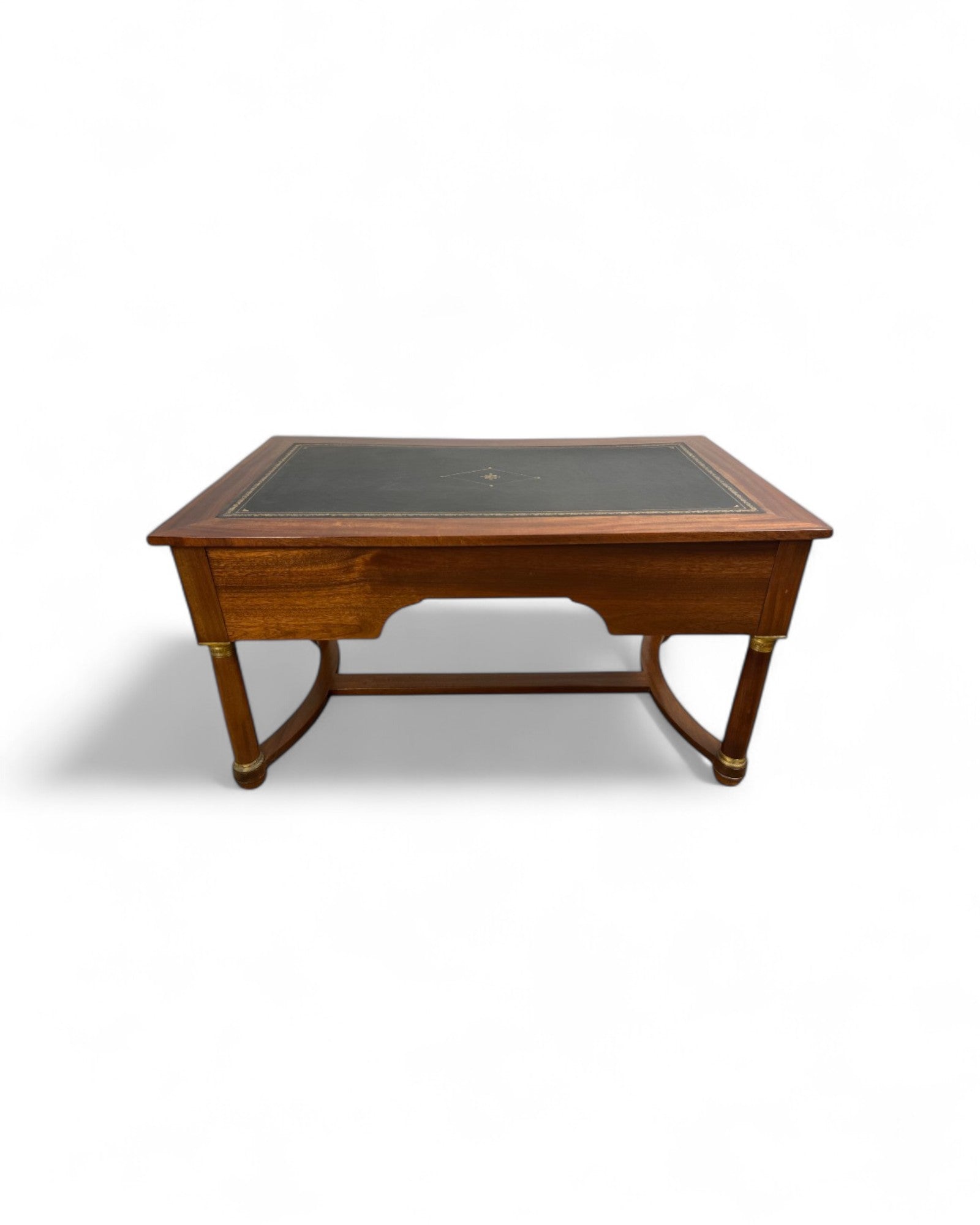 Mahogany Empire Executive Desk with Embossed Leather Top