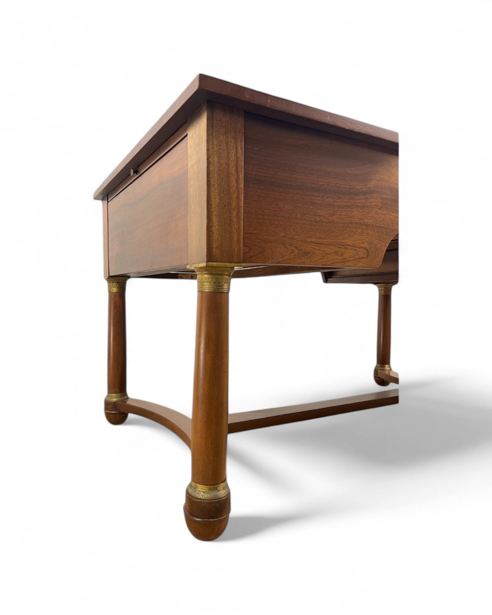 Mahogany Empire Executive Desk with Embossed Leather Top