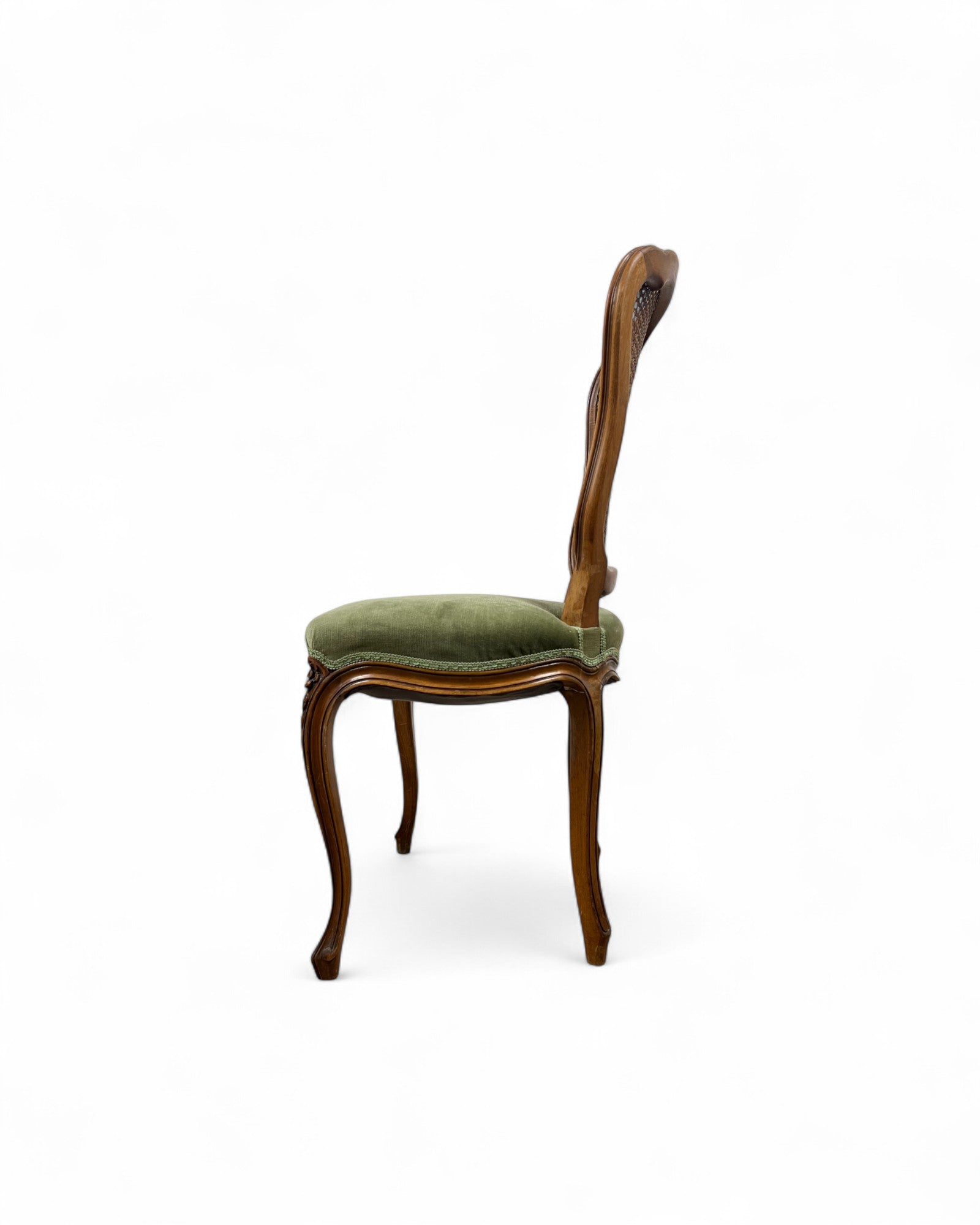 Olive Velvet Vienna Straw Backed Side Chairs - Set of 2