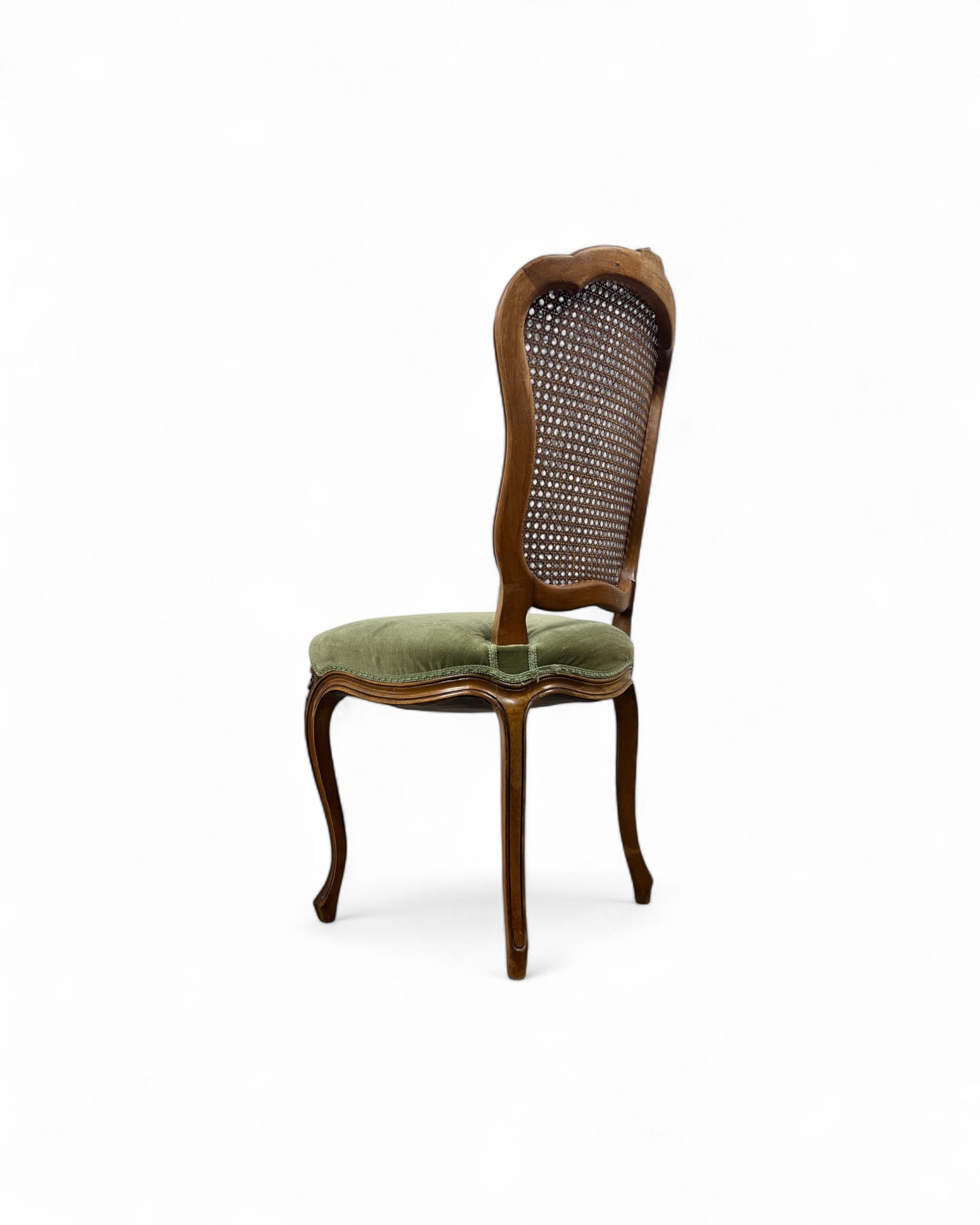 Olive Velvet Vienna Straw Backed Side Chairs - Set of 2