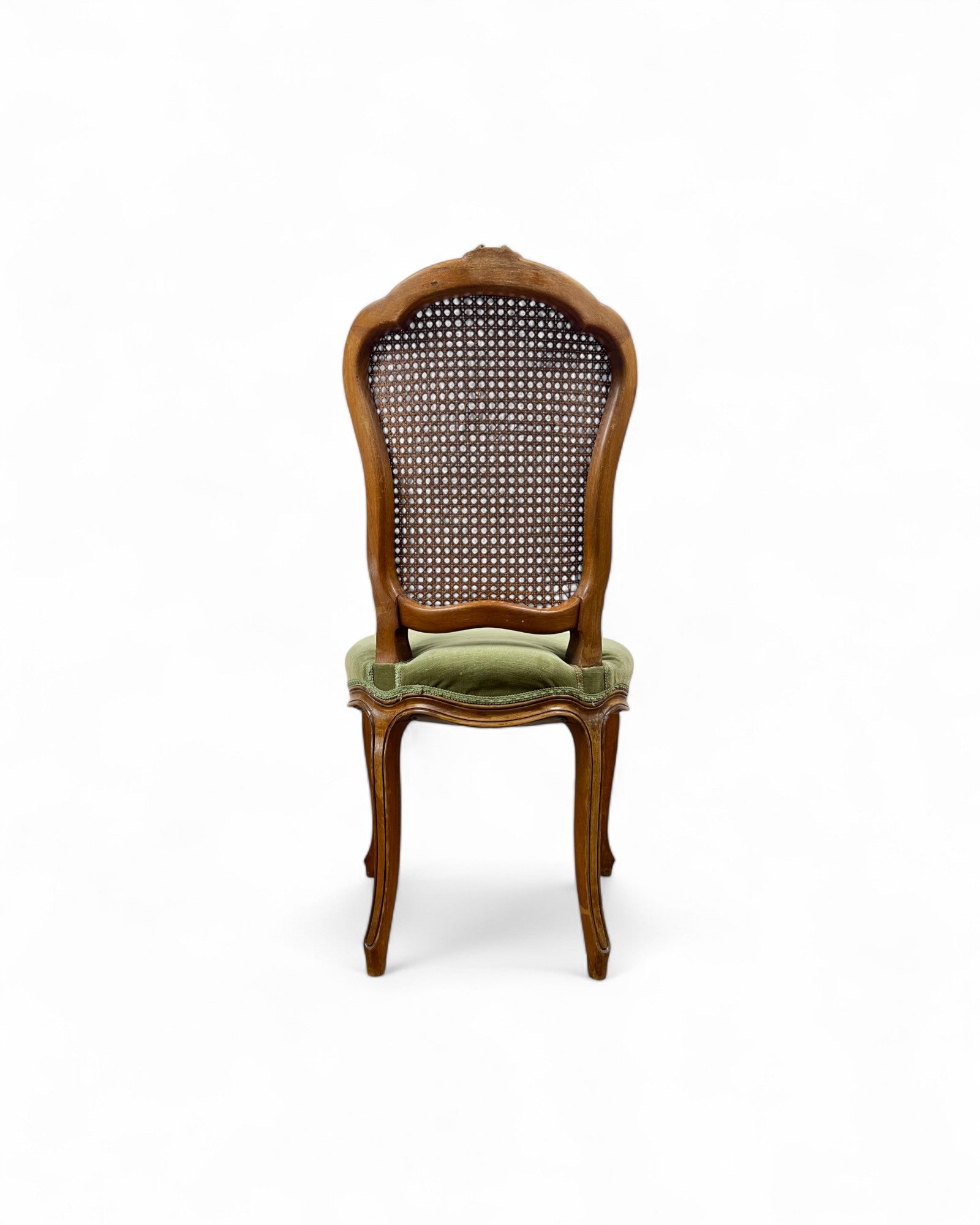 Olive Velvet Vienna Straw Backed Side Chairs - Set of 2