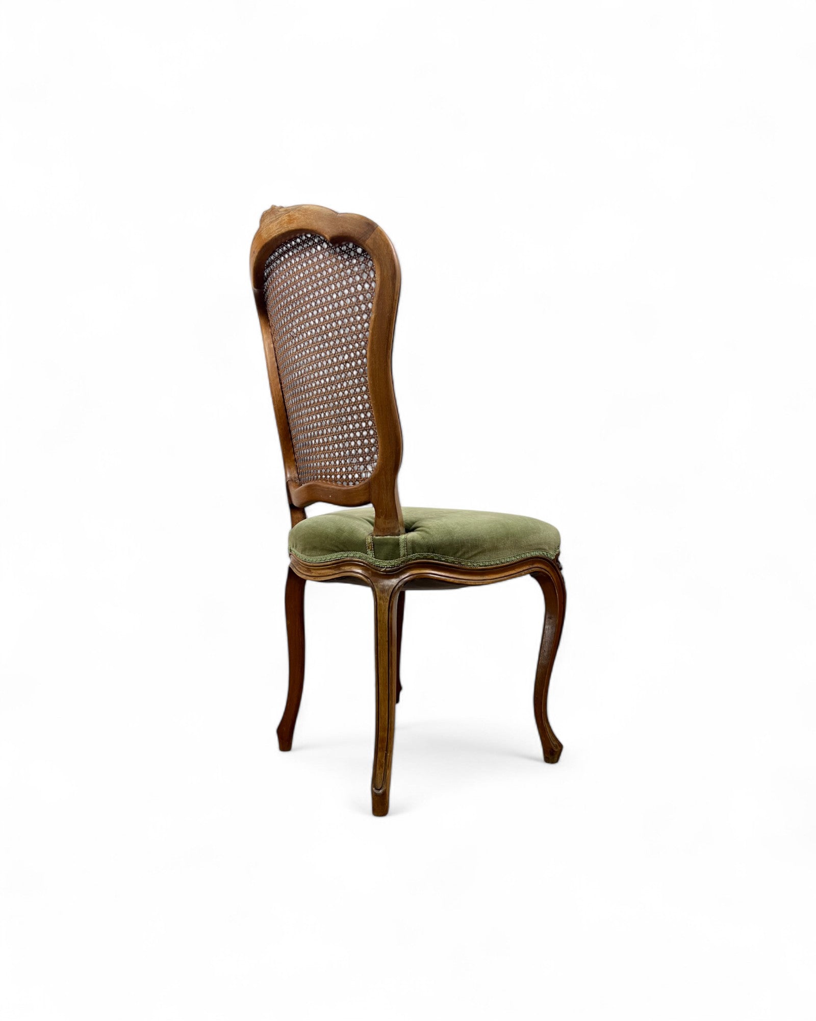 Olive Velvet Vienna Straw Backed Side Chairs - Set of 2