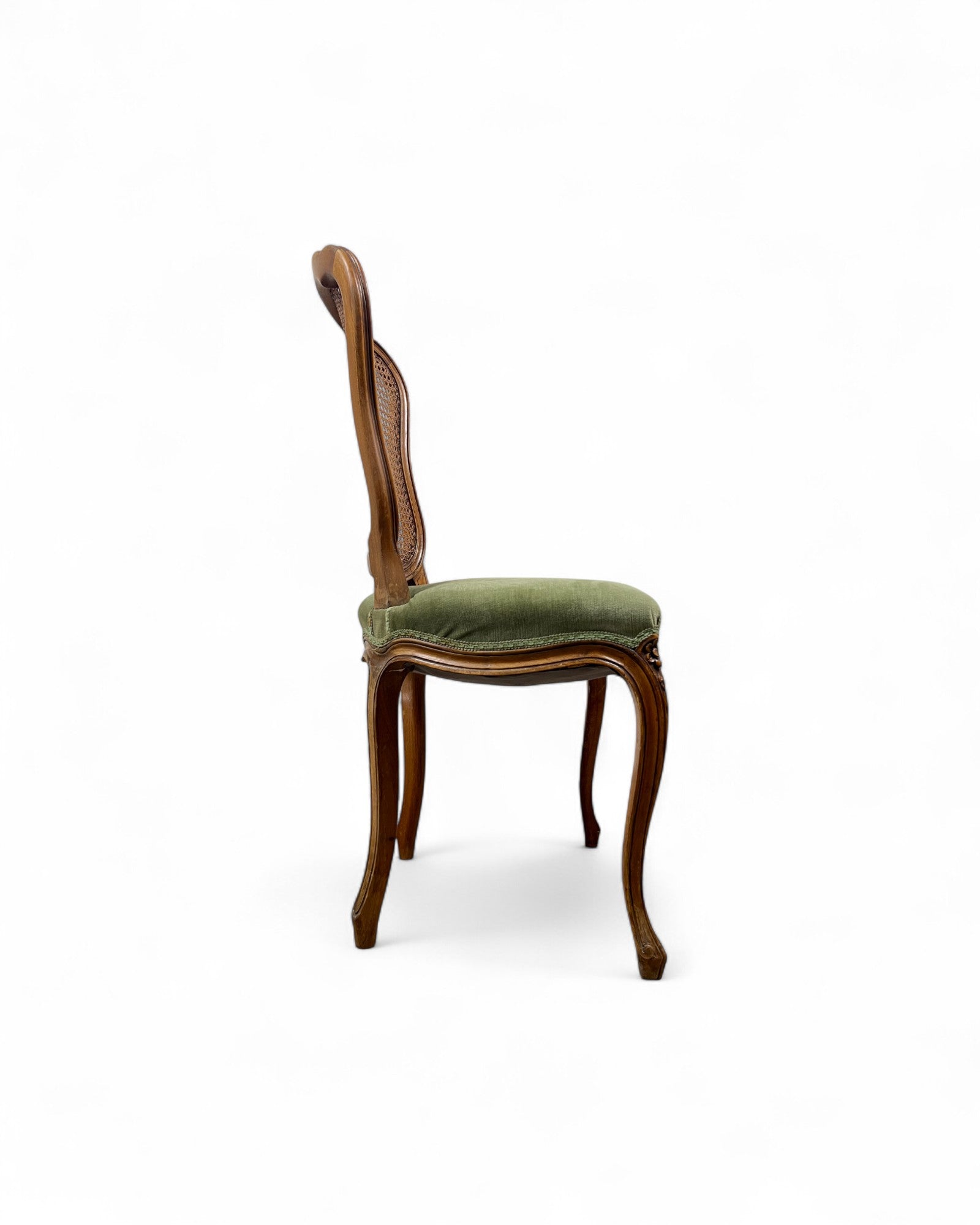 Olive Velvet Vienna Straw Backed Side Chairs - Set of 2