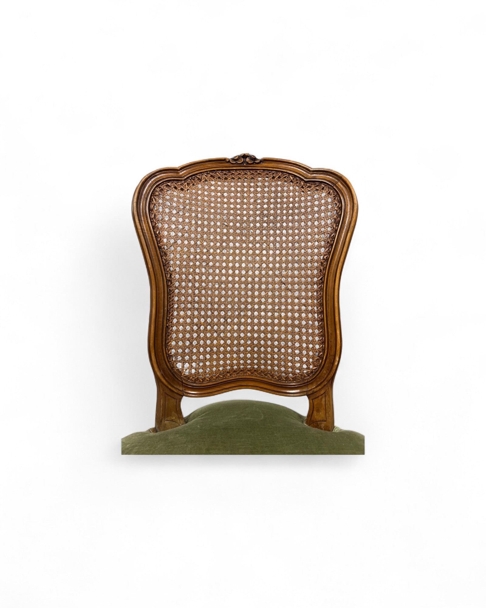 Olive Velvet Vienna Straw Backed Side Chairs - Set of 2
