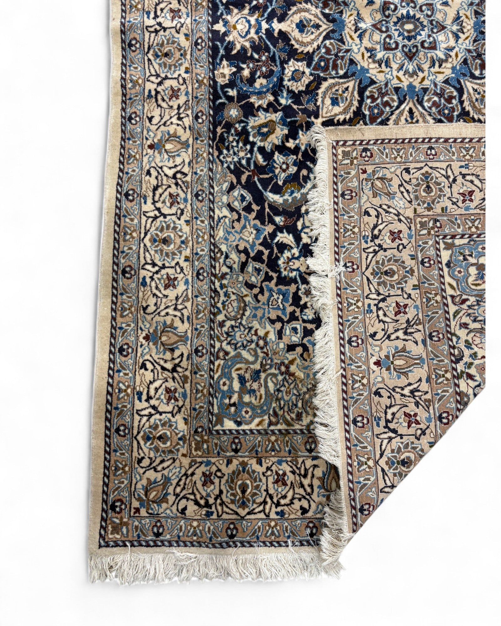 Persian Nain-Style Floral Medallion Rug – Iran | 158 x 250 cm