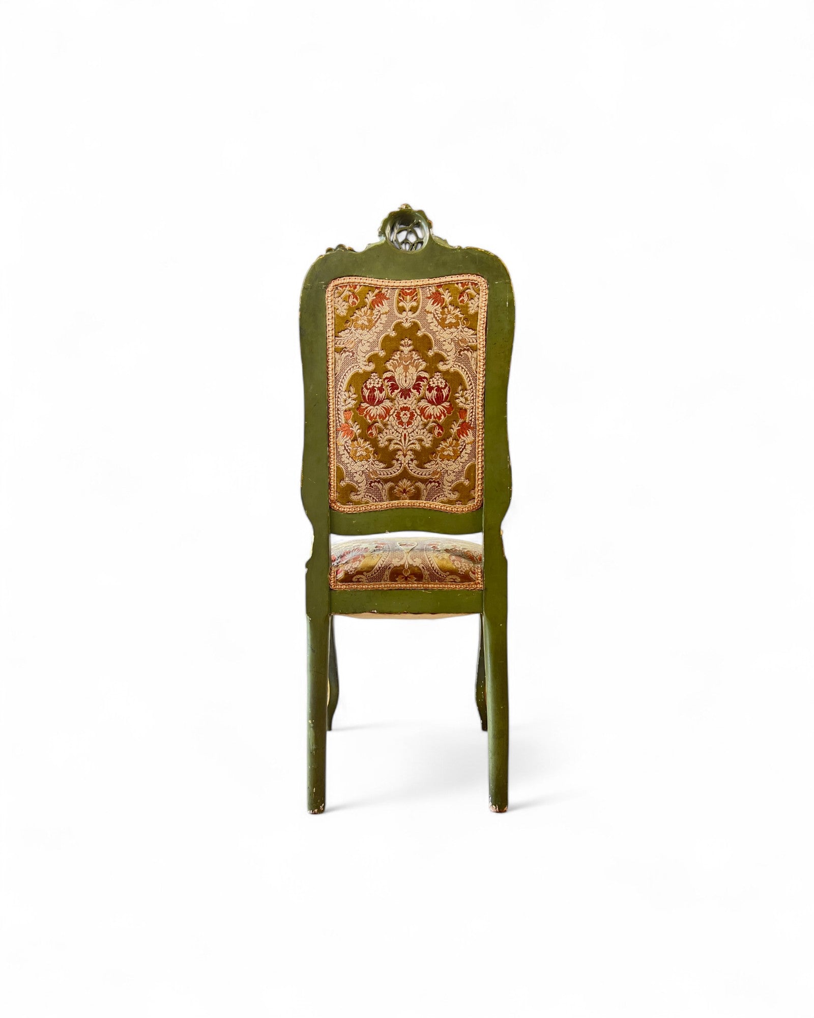 Olive Louis XV Floral Side Chairs