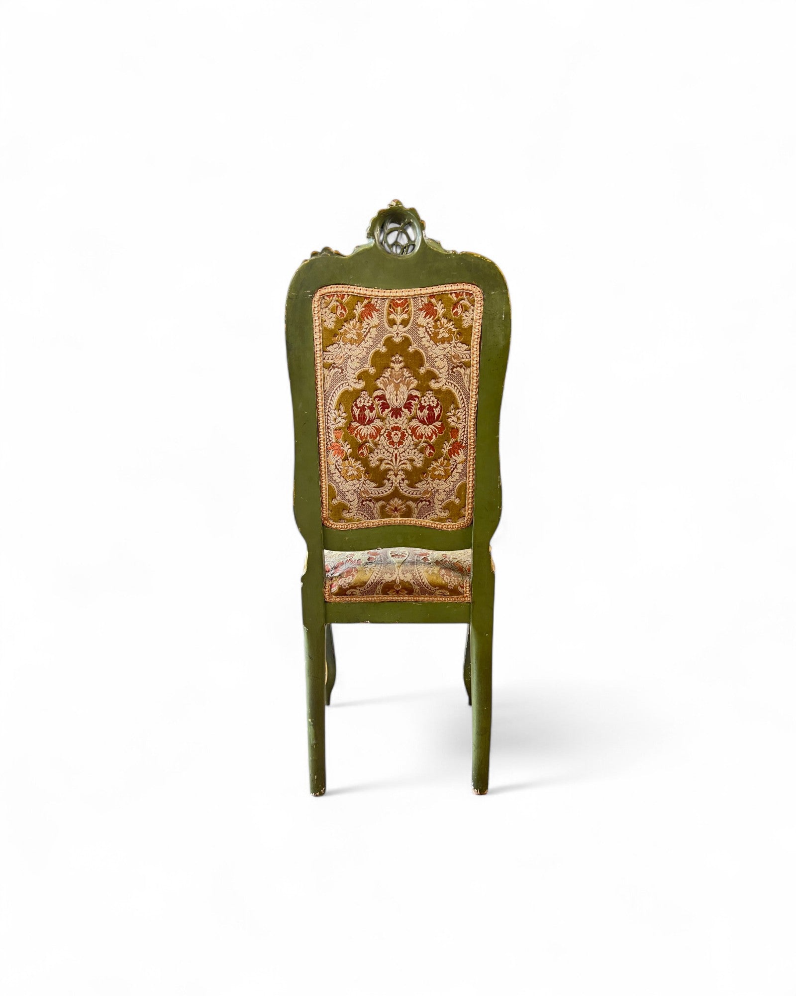 Olive Louis XV Floral Side Chairs