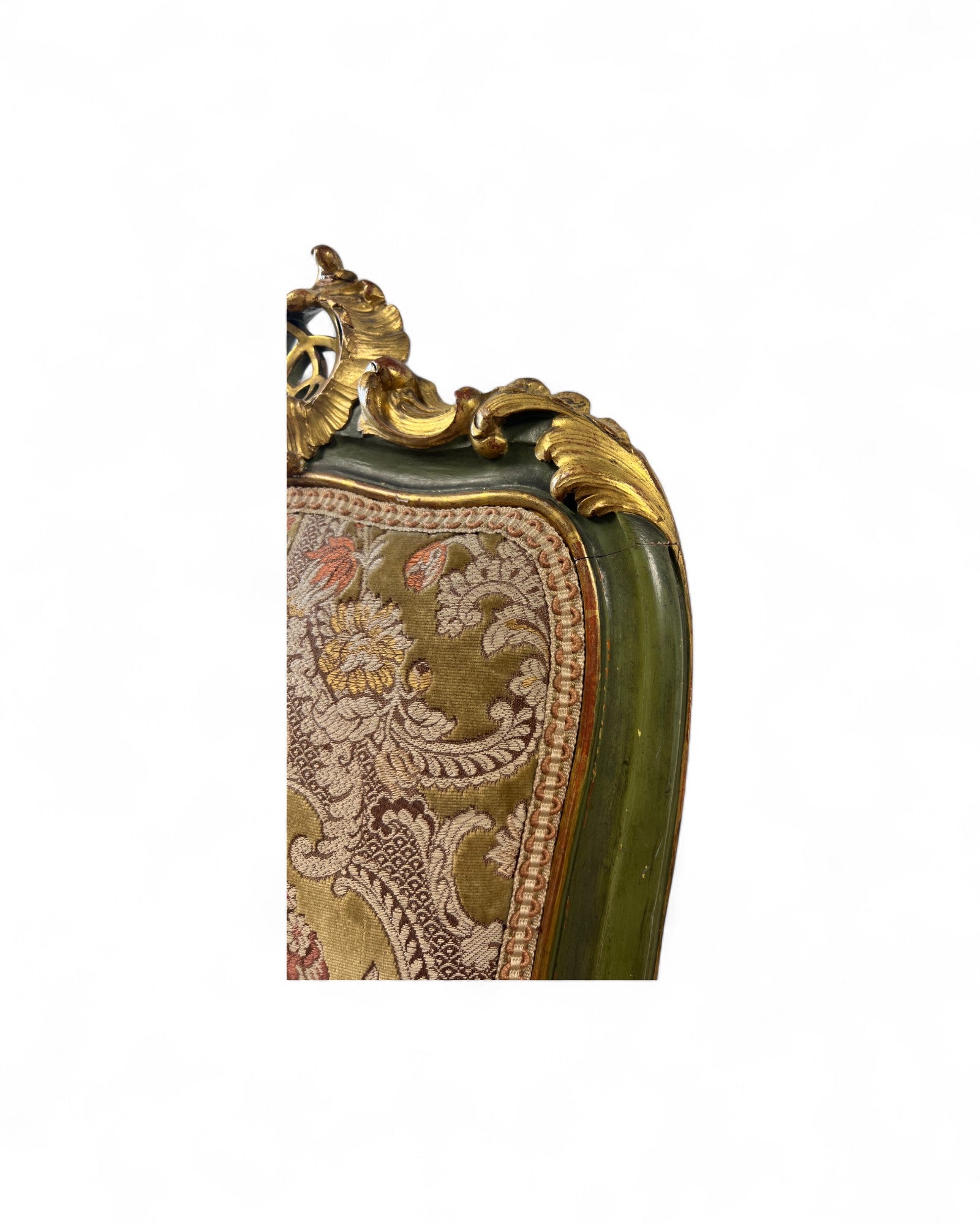 Olive Louis XV Floral Side Chairs