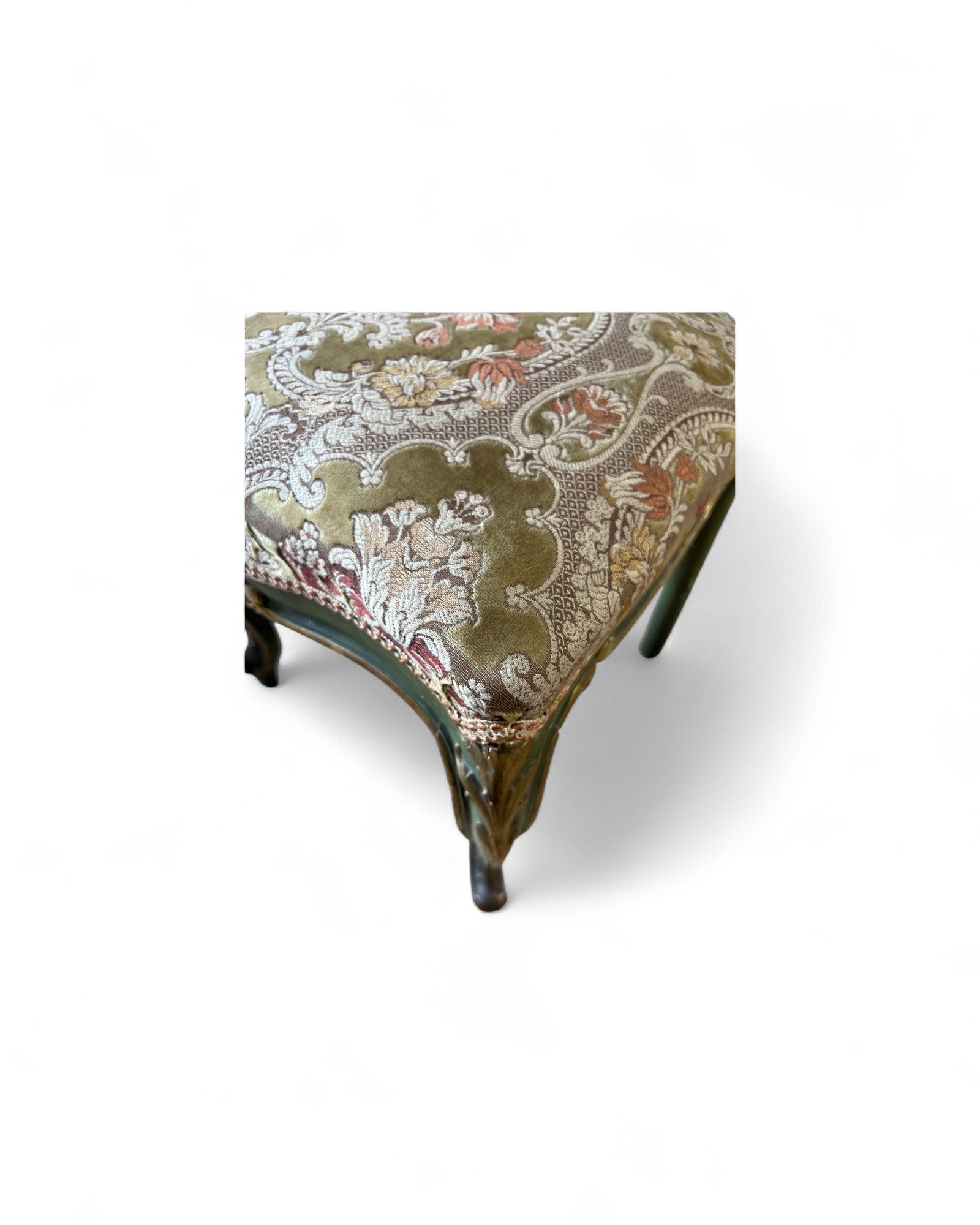 Olive Louis XV Floral Side Chairs - Set of 2