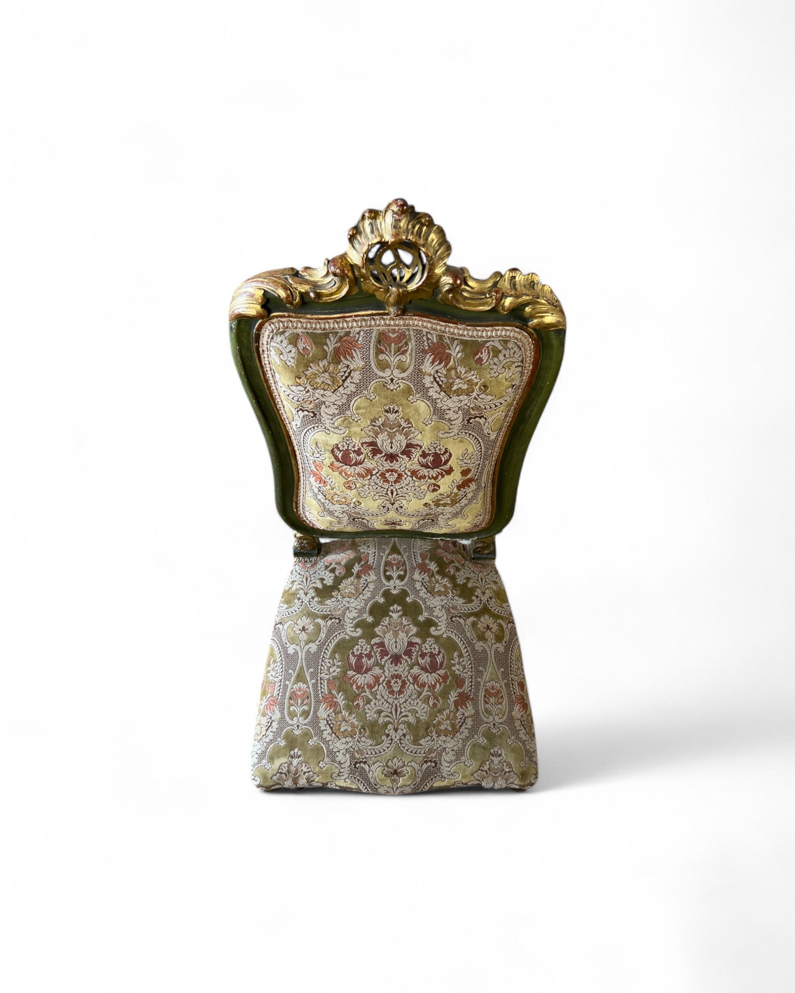 Olive Louis XV Floral Side Chairs