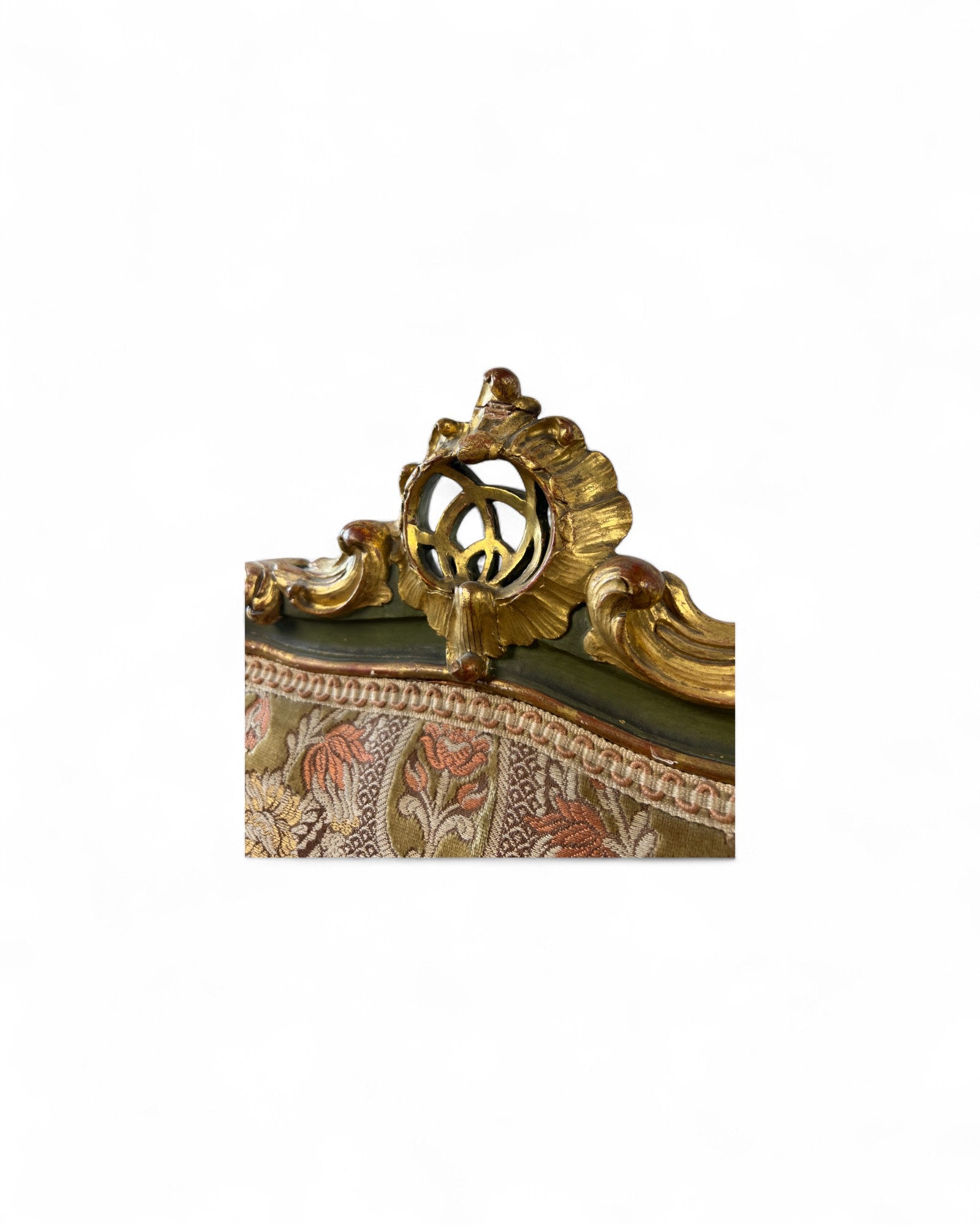 Olive Louis XV Floral Side Chairs - Set of 2