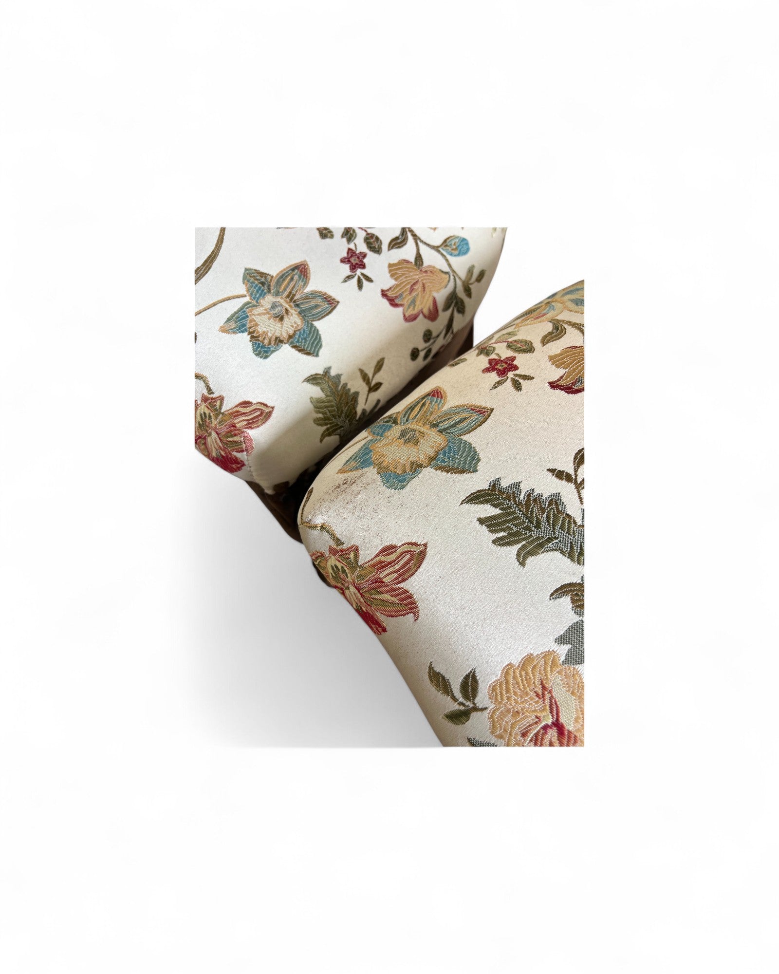 Victorian Balloon-Back Floral Dining Chairs - Set of 4