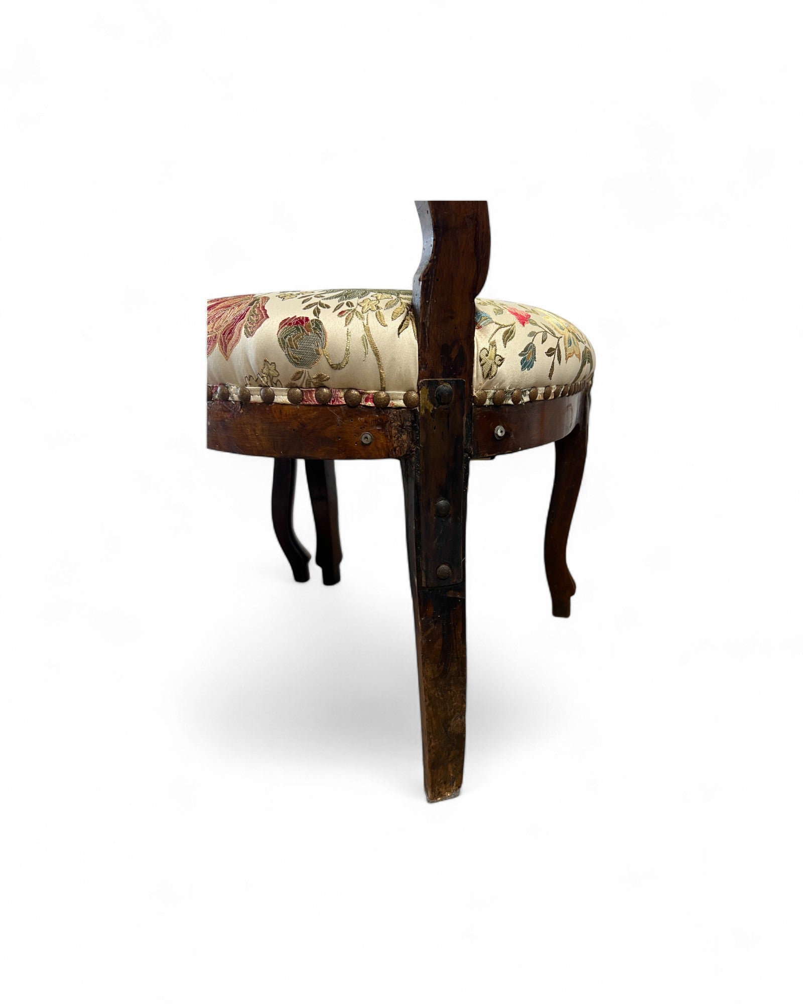 Victorian Balloon-Back Floral Dining Chairs - Set of 4