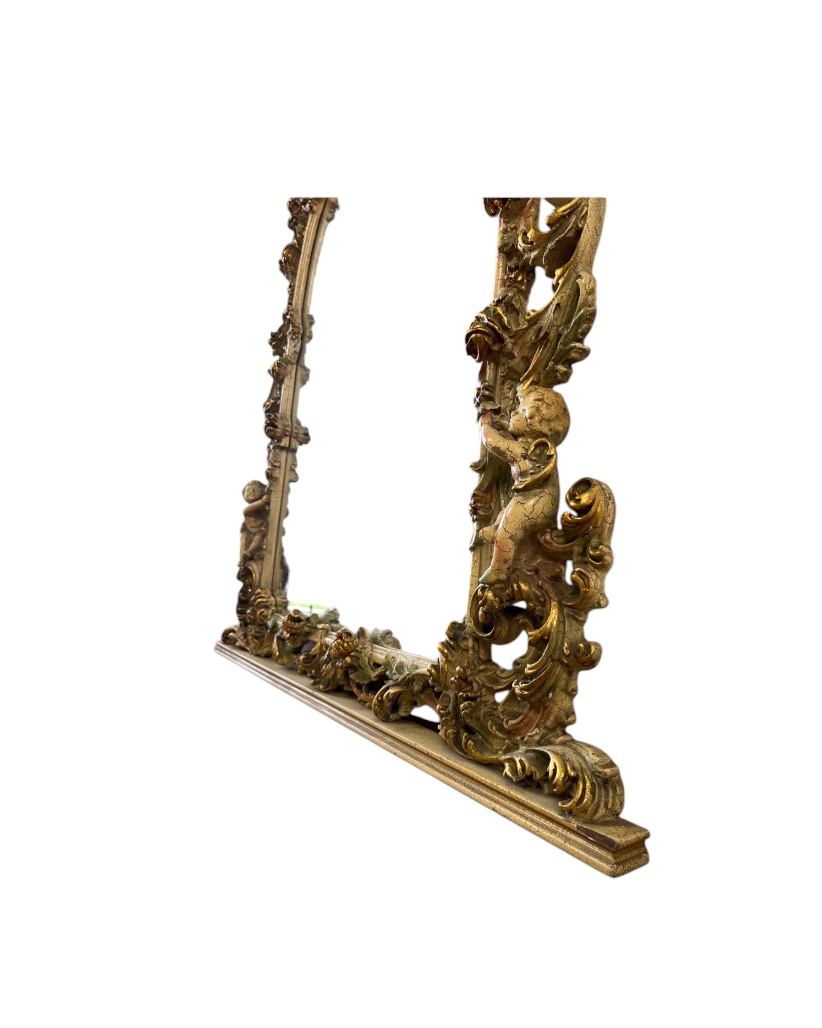 Rococo Giltwood Gold & Pearl Floral Mirror
