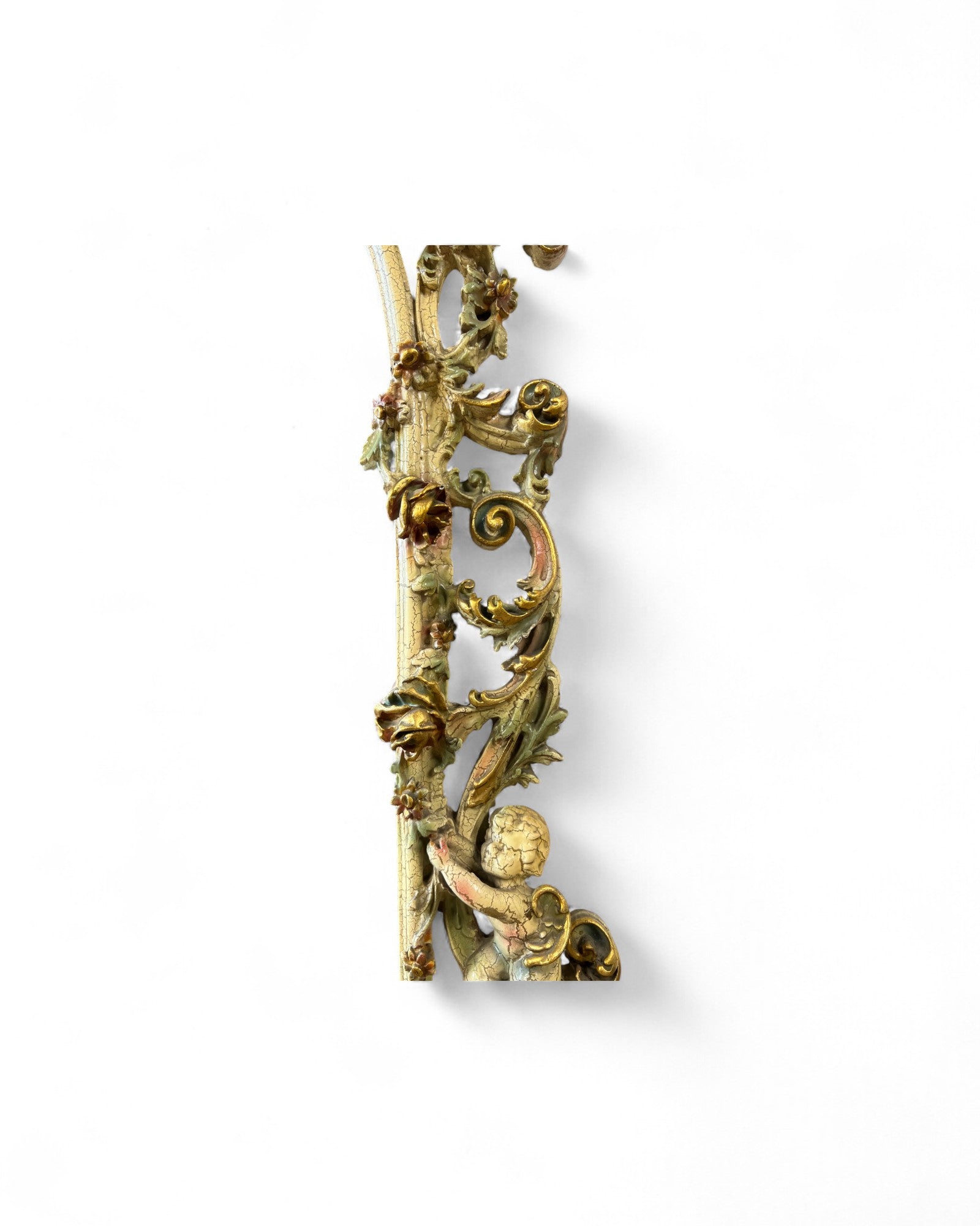 Rococo Giltwood Gold & Pearl Floral Mirror
