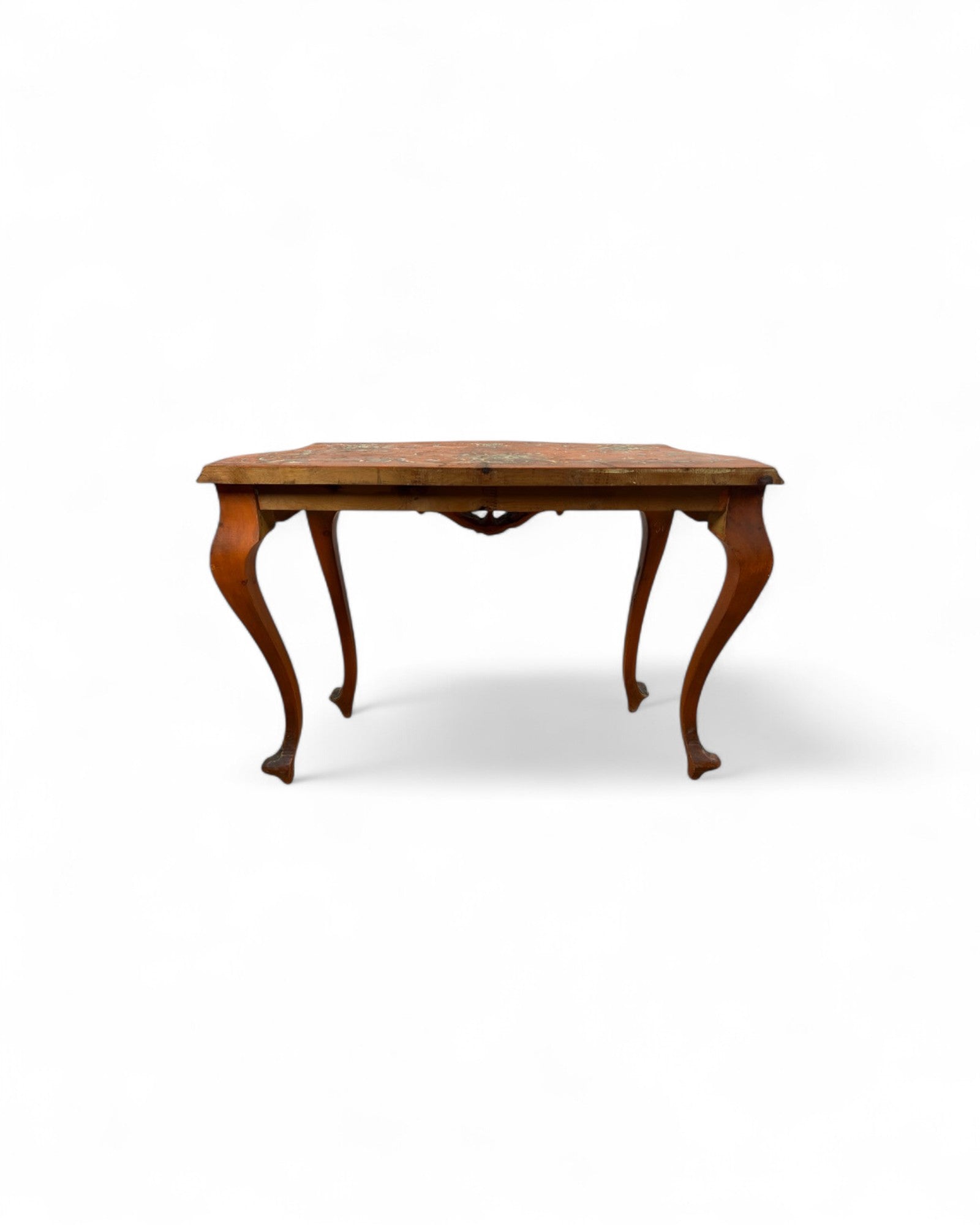 Venetian Limewood Orange Floral Console Table