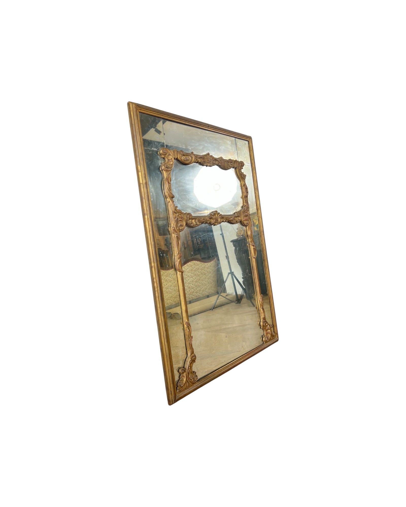 Trumeau Golden Paneled Mirror