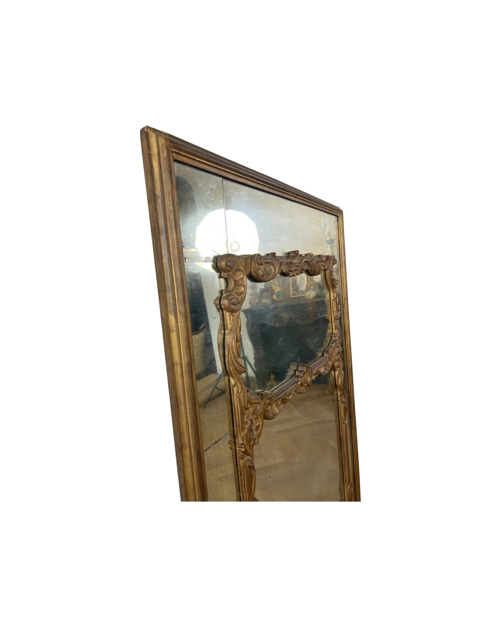 Trumeau Golden Paneled Mirror