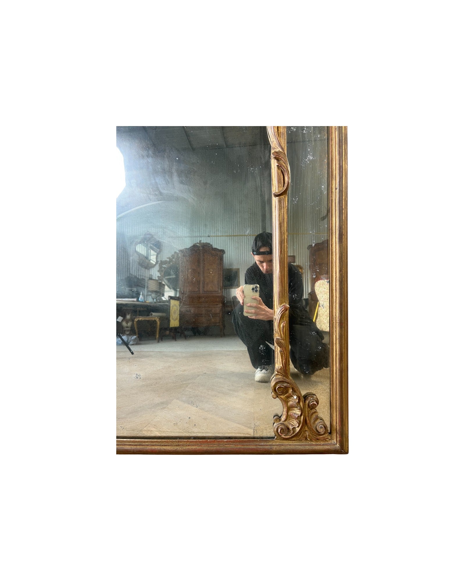 Trumeau Golden Paneled Mirror