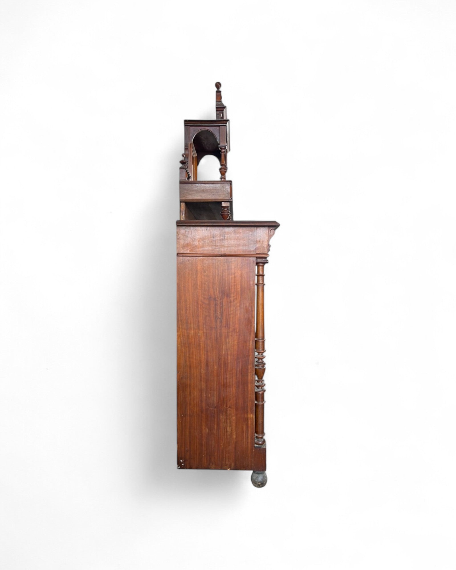 Renaissance Architectural Walnut Columned Cabinet