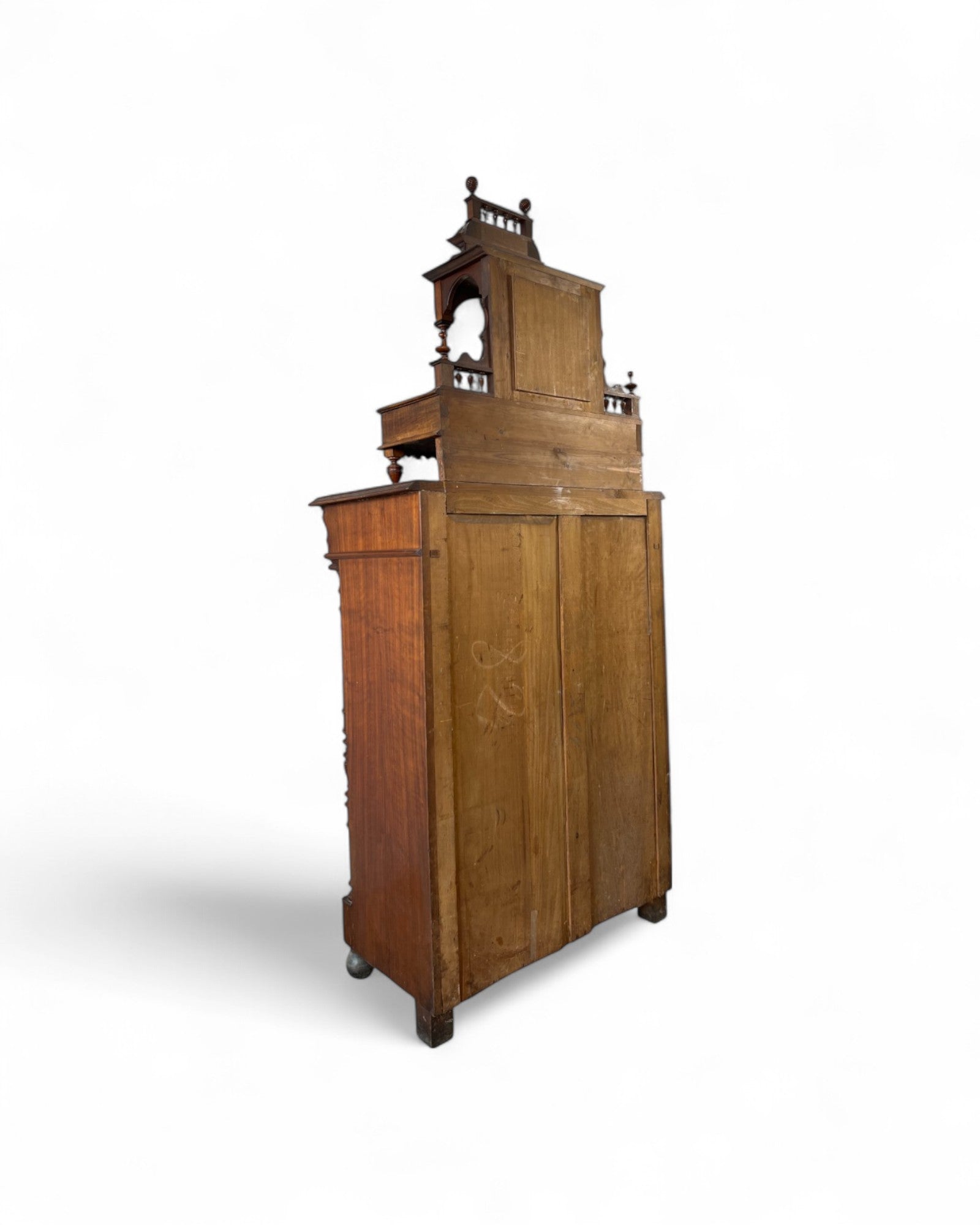 Renaissance Architectural Walnut Columned Cabinet