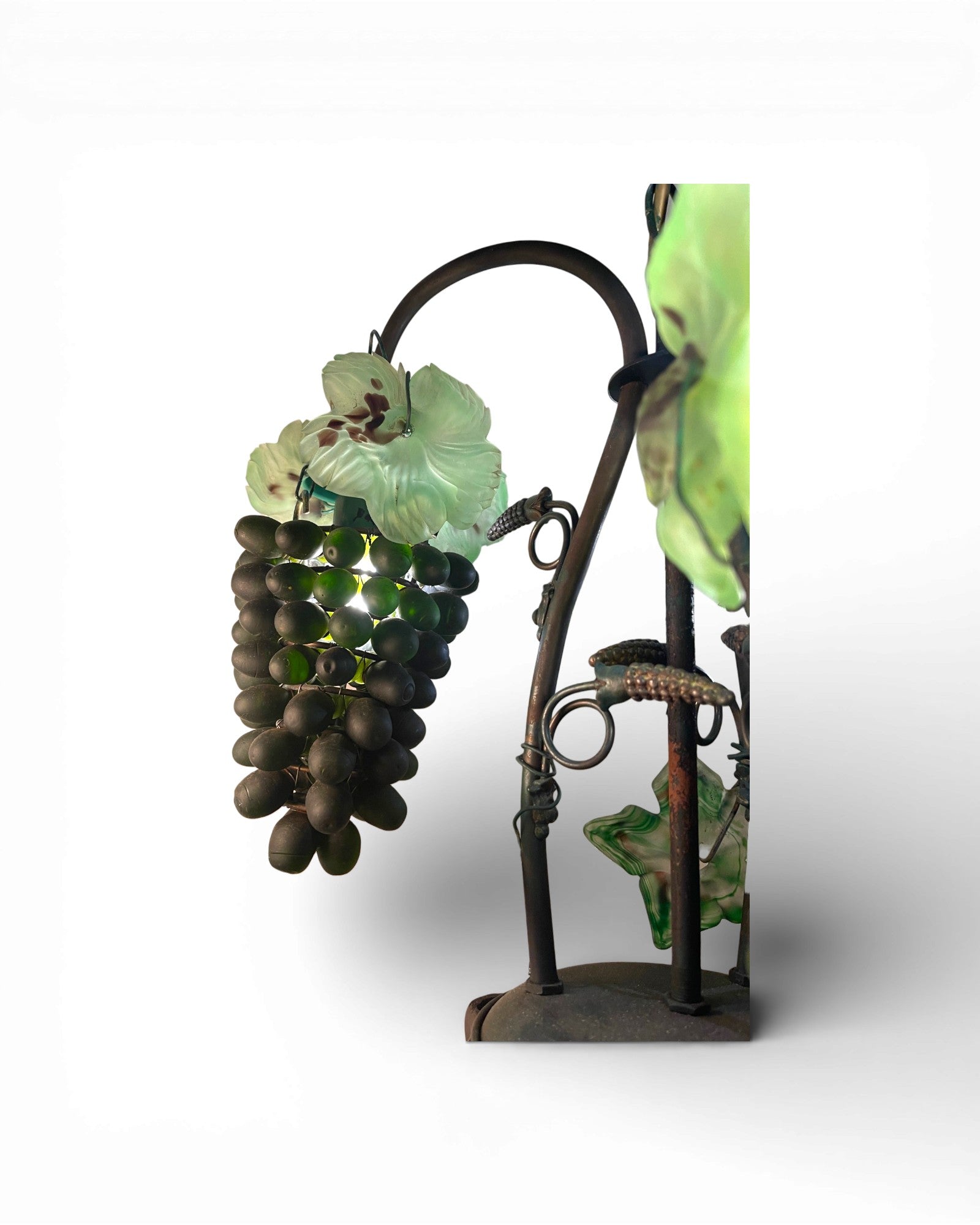3 - Light Murano Grape Clusters With Glass Leaves Chandelier - Surround Living - 10