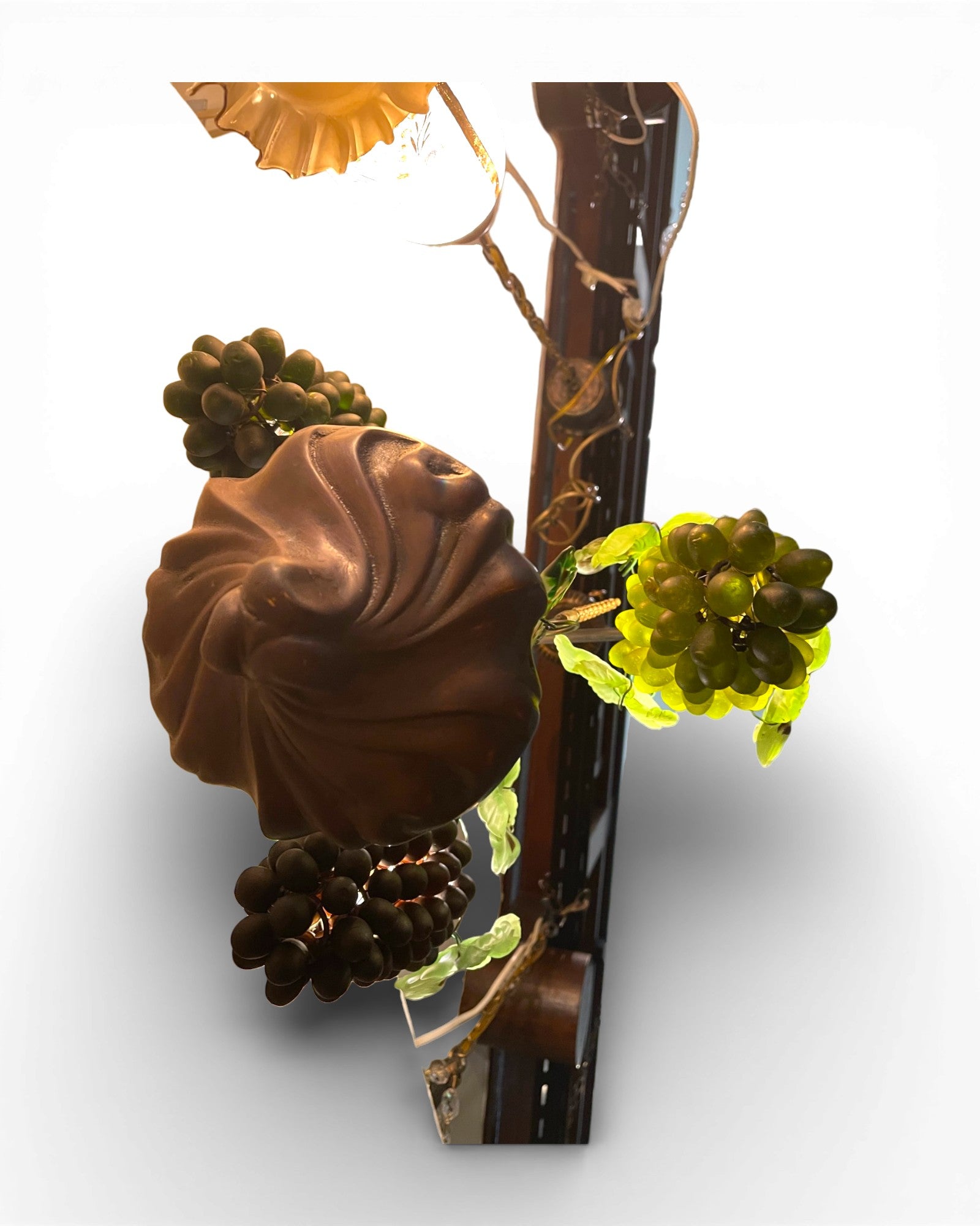 3 - Light Murano Grape Clusters With Glass Leaves Chandelier - Surround Living - 11