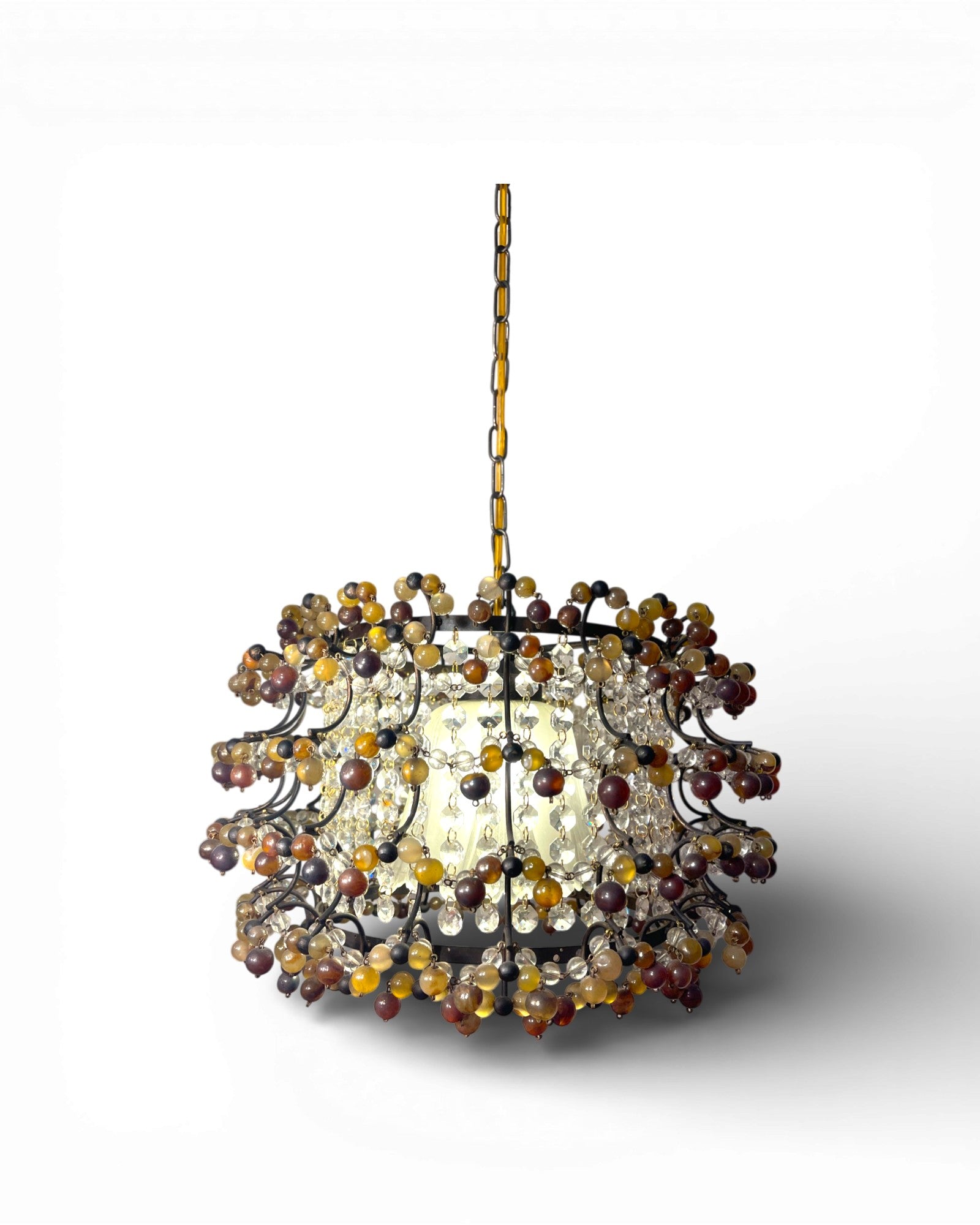 Bohemian Circular Glass - Beaded and Crystal Pendant - Surround Living - 4