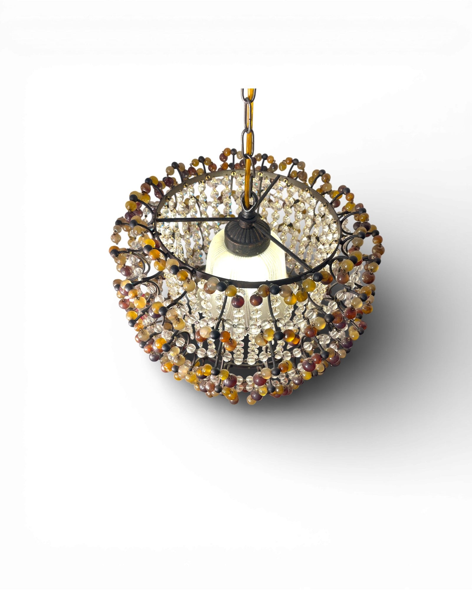 Bohemian Circular Glass - Beaded and Crystal Pendant - Surround Living - 7