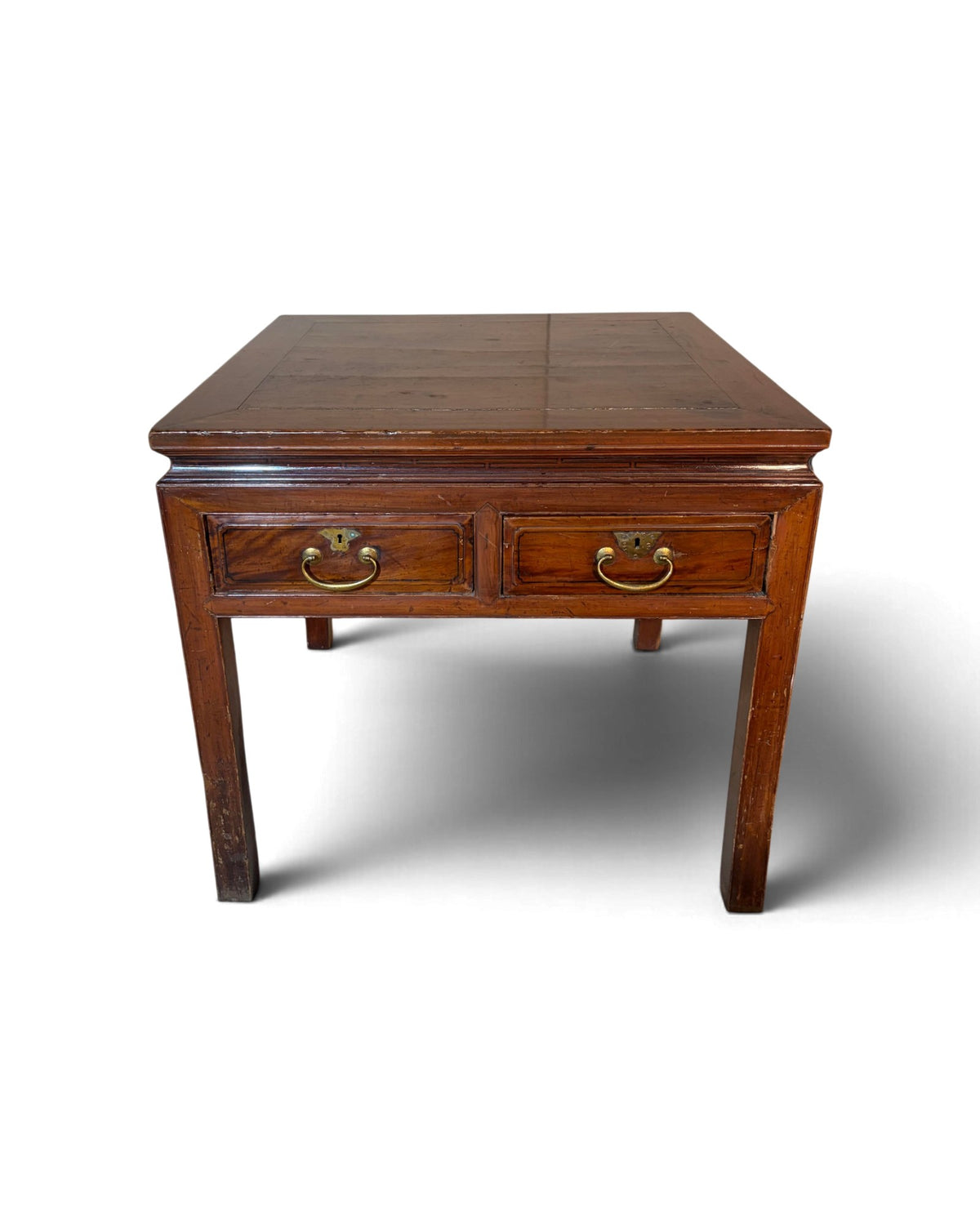 Teak Square Desk with Drawers