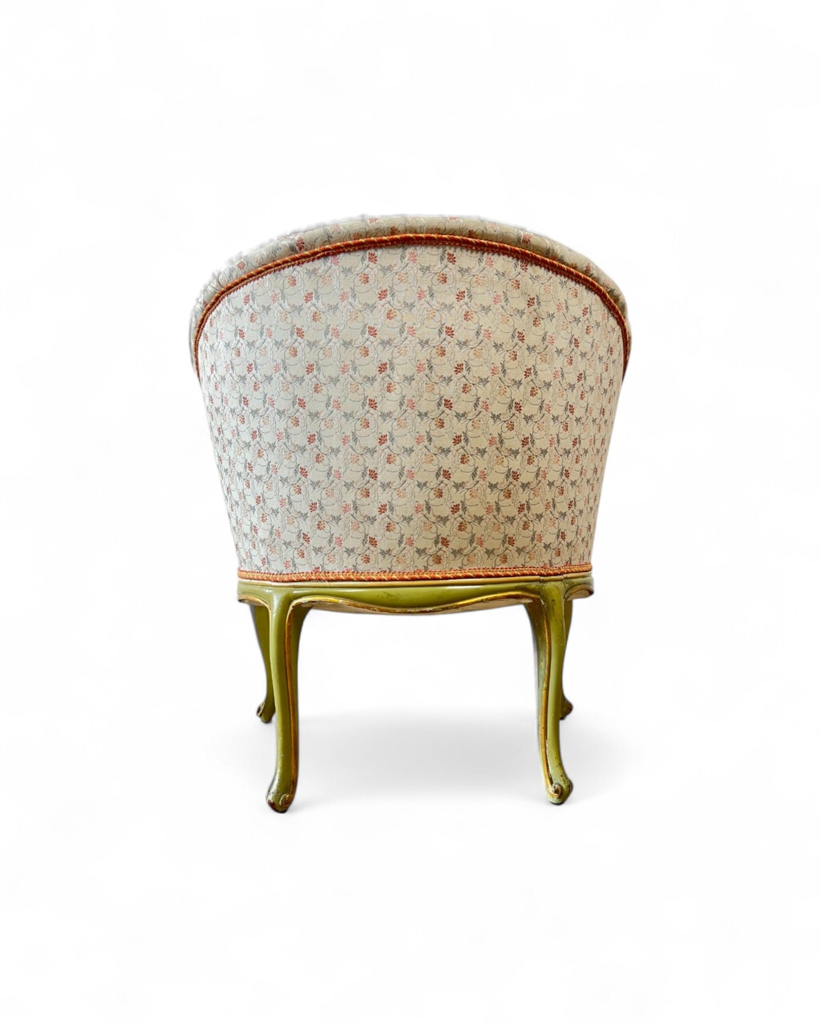 Pair of Louis XVI Green & Floral Tub Chairs