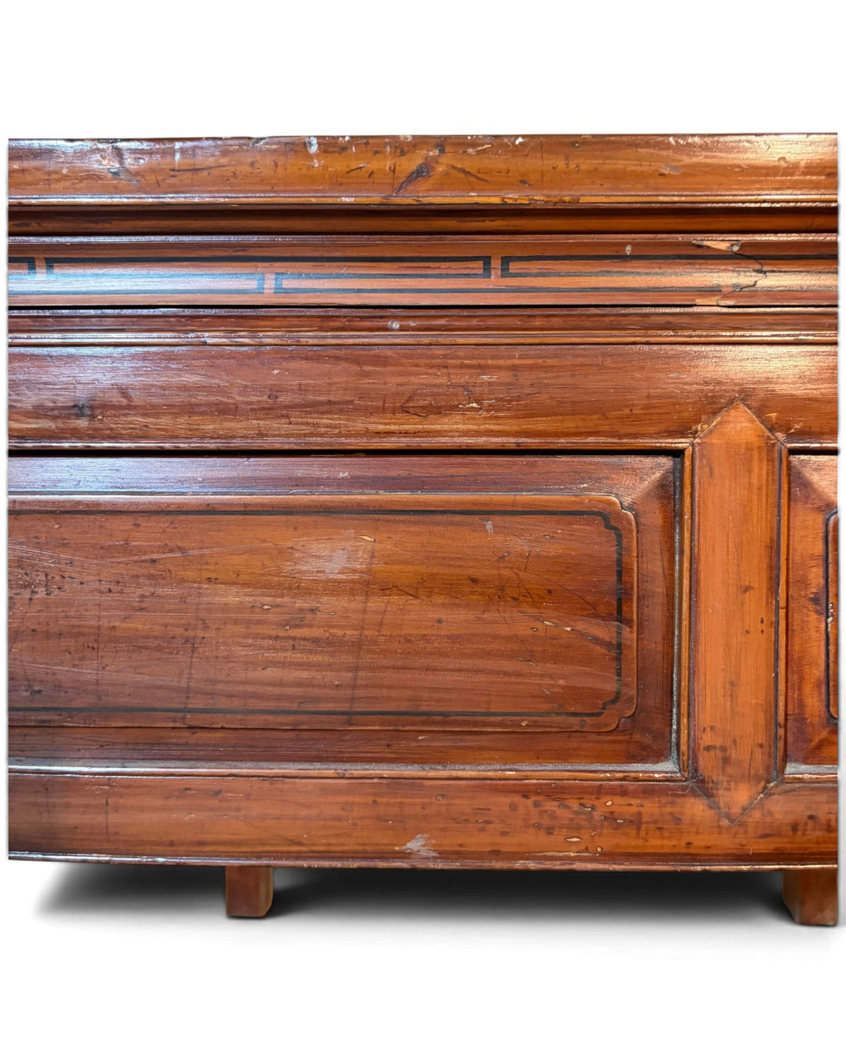Teak Square Desk with Drawers