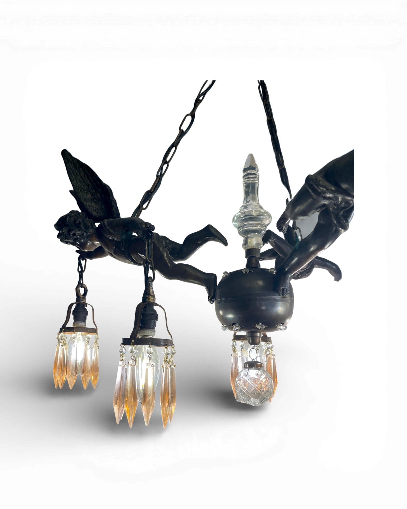 3 Bronze Cherub Figures with 6 Light Branches Chandelier - Surround Living - 5