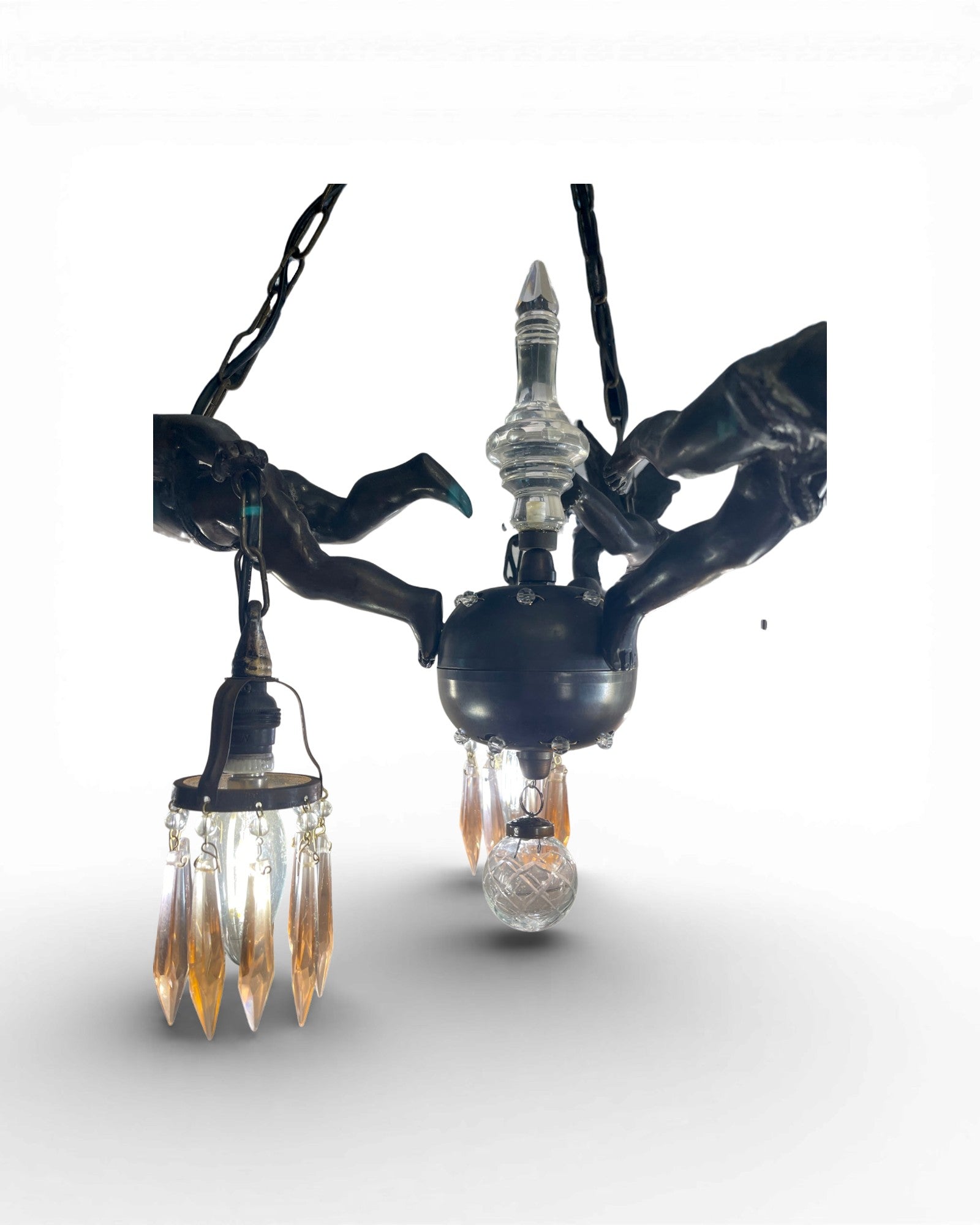 3 Bronze Cherub Figures with 6 Light Branches Chandelier - Surround Living - 7