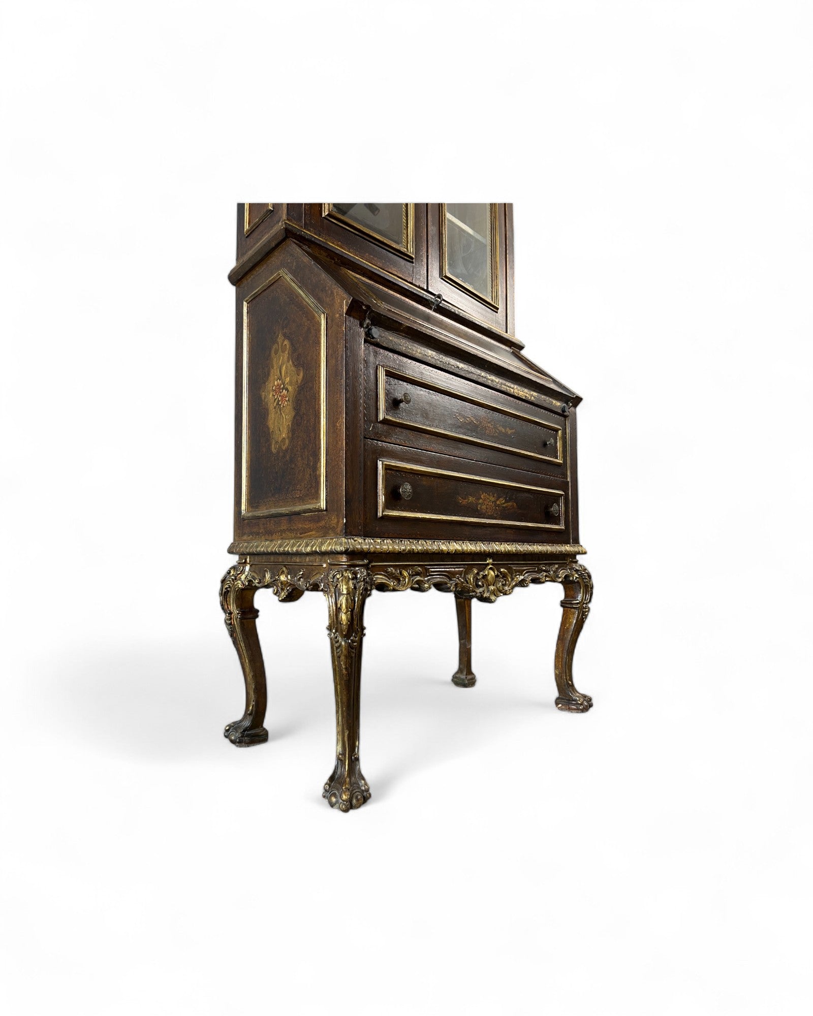 Victorian Revival Bronze Secretary Bookcase