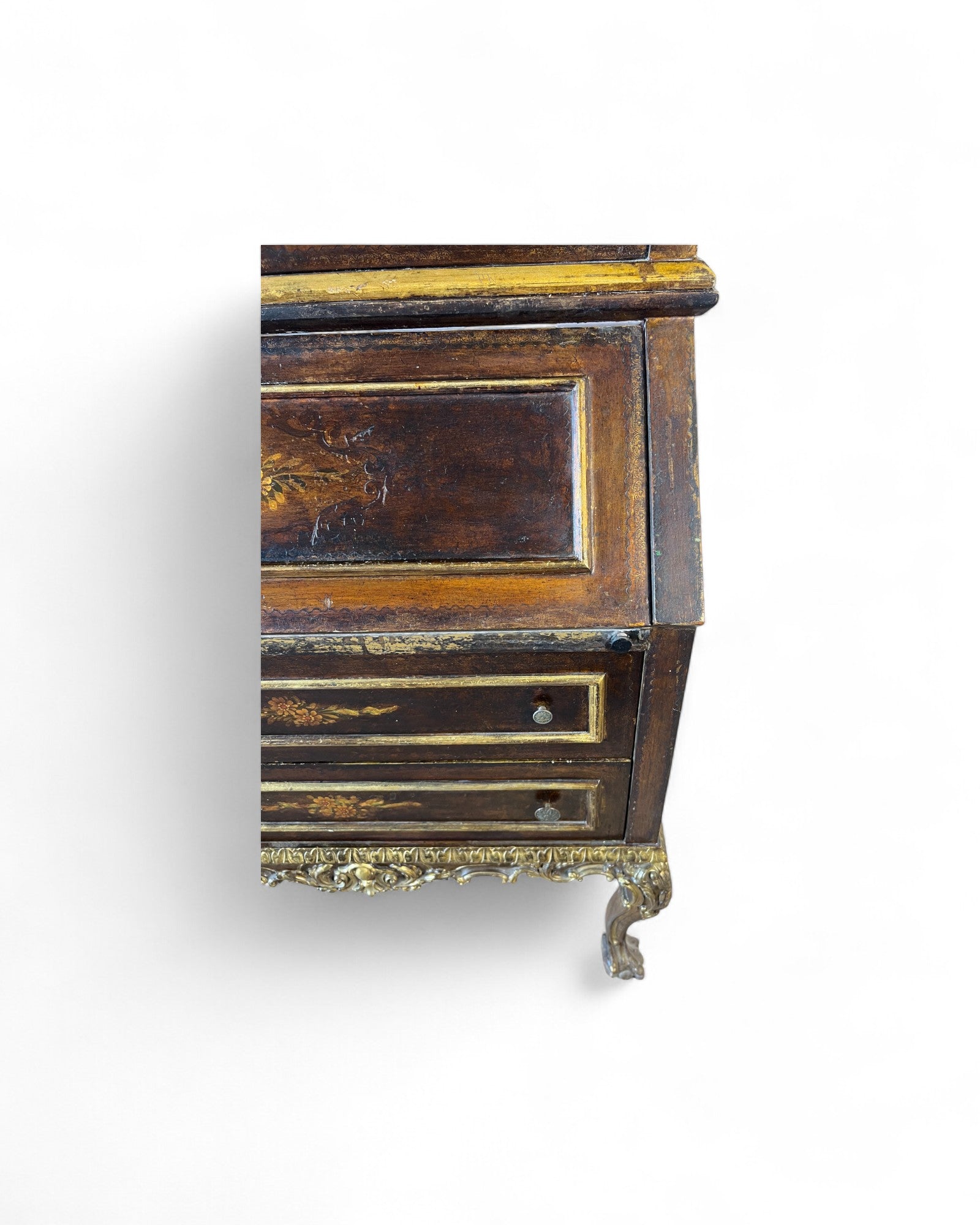 Victorian Revival Bronze Secretary Bookcase