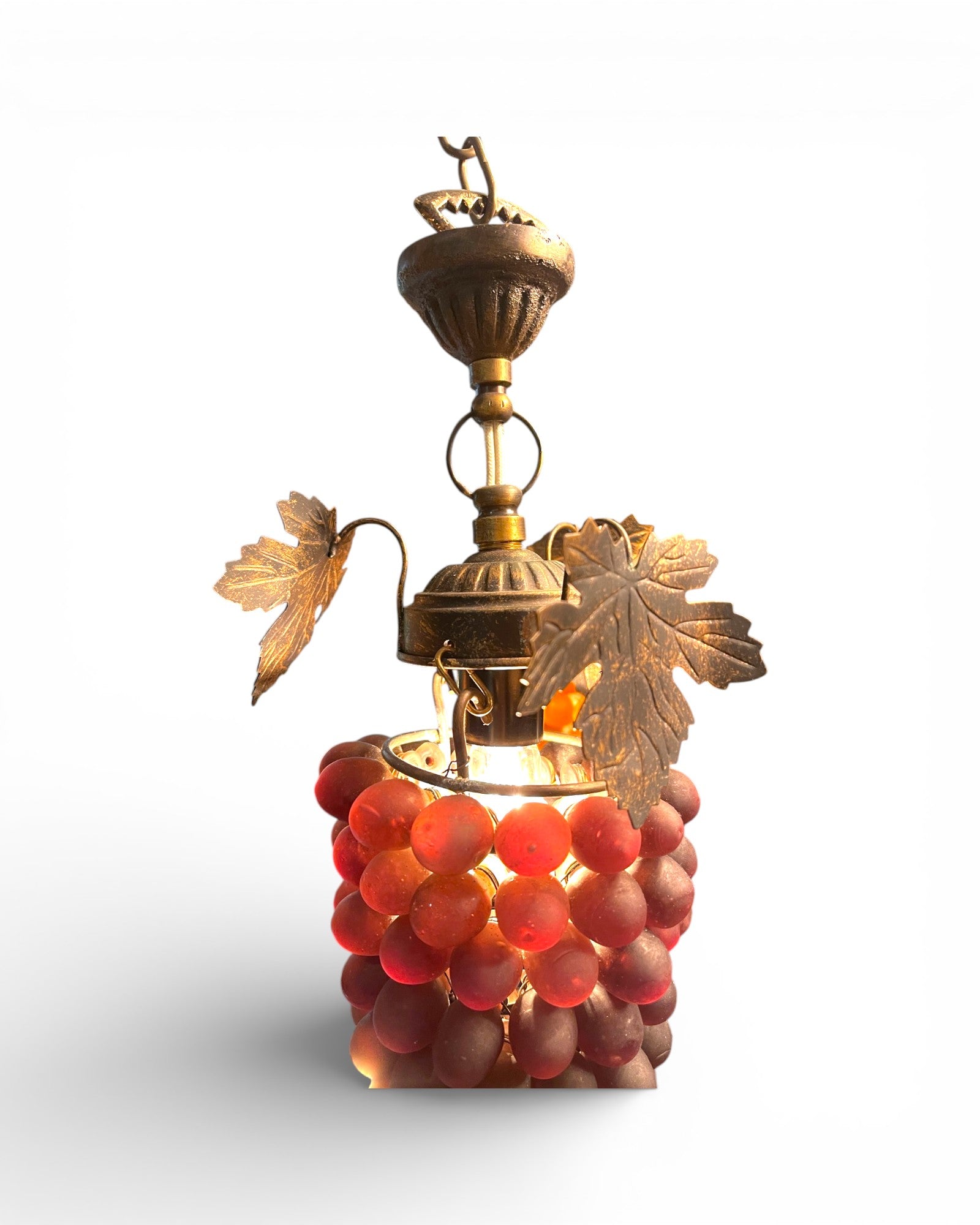 5 - Light Murano Grape Clusters With Brass Leaves Chandelier - Surround Living - 8