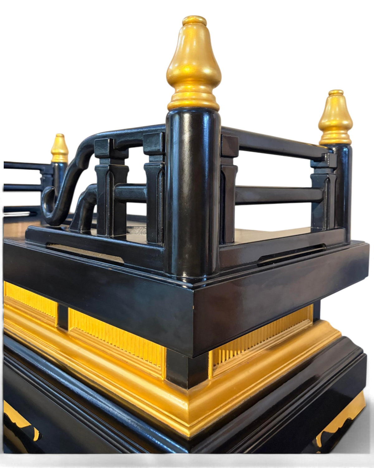 Solid Wood Lacquer Japanese Prayer Tables 3 Piece Set