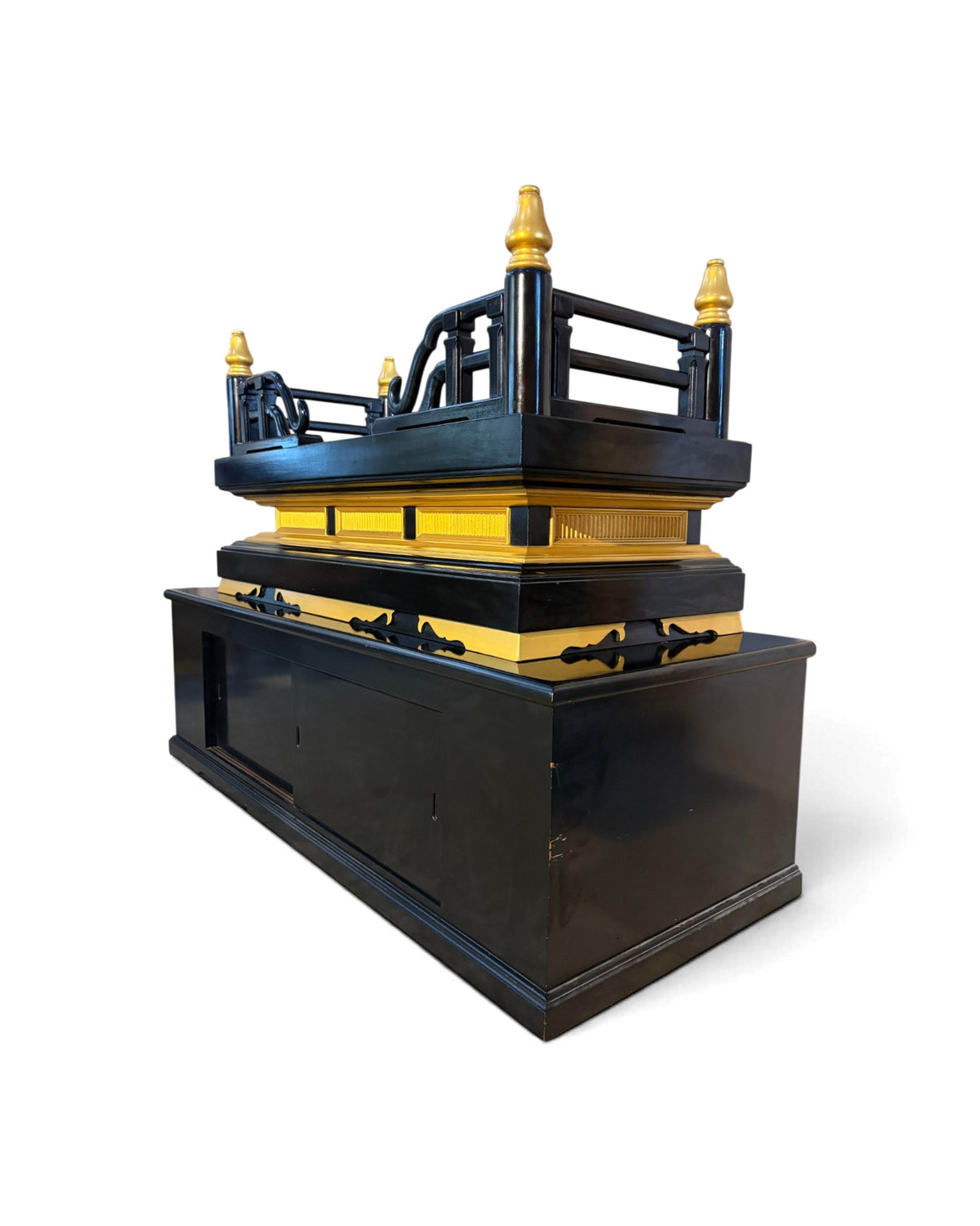 Solid Wood Lacquer Japanese Prayer Tables 3 Piece Set