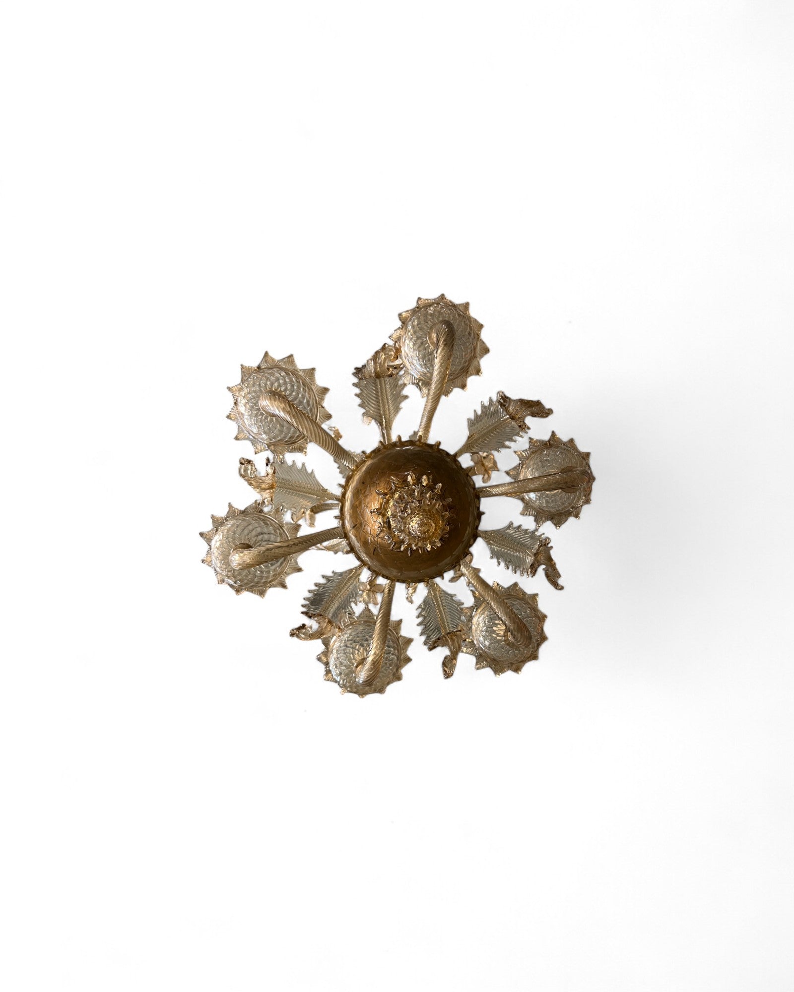 Grey Tinted Murano Glass Floral Chandelier