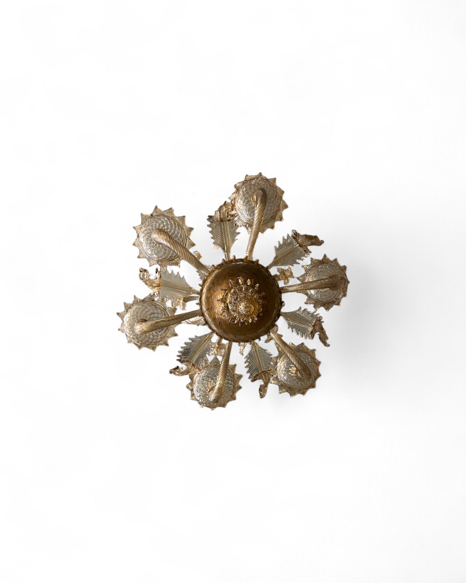 Grey Tinted Murano Glass Floral Chandelier