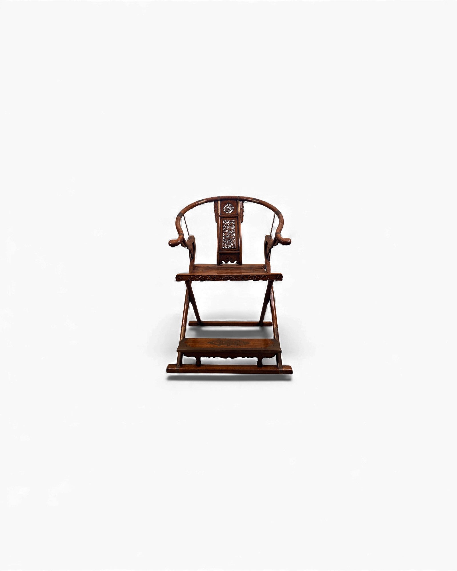 Chinese Huanghuali - Style Folding Horseshoe Chair (Jiaoyi 交椅) - Surround Living - 1