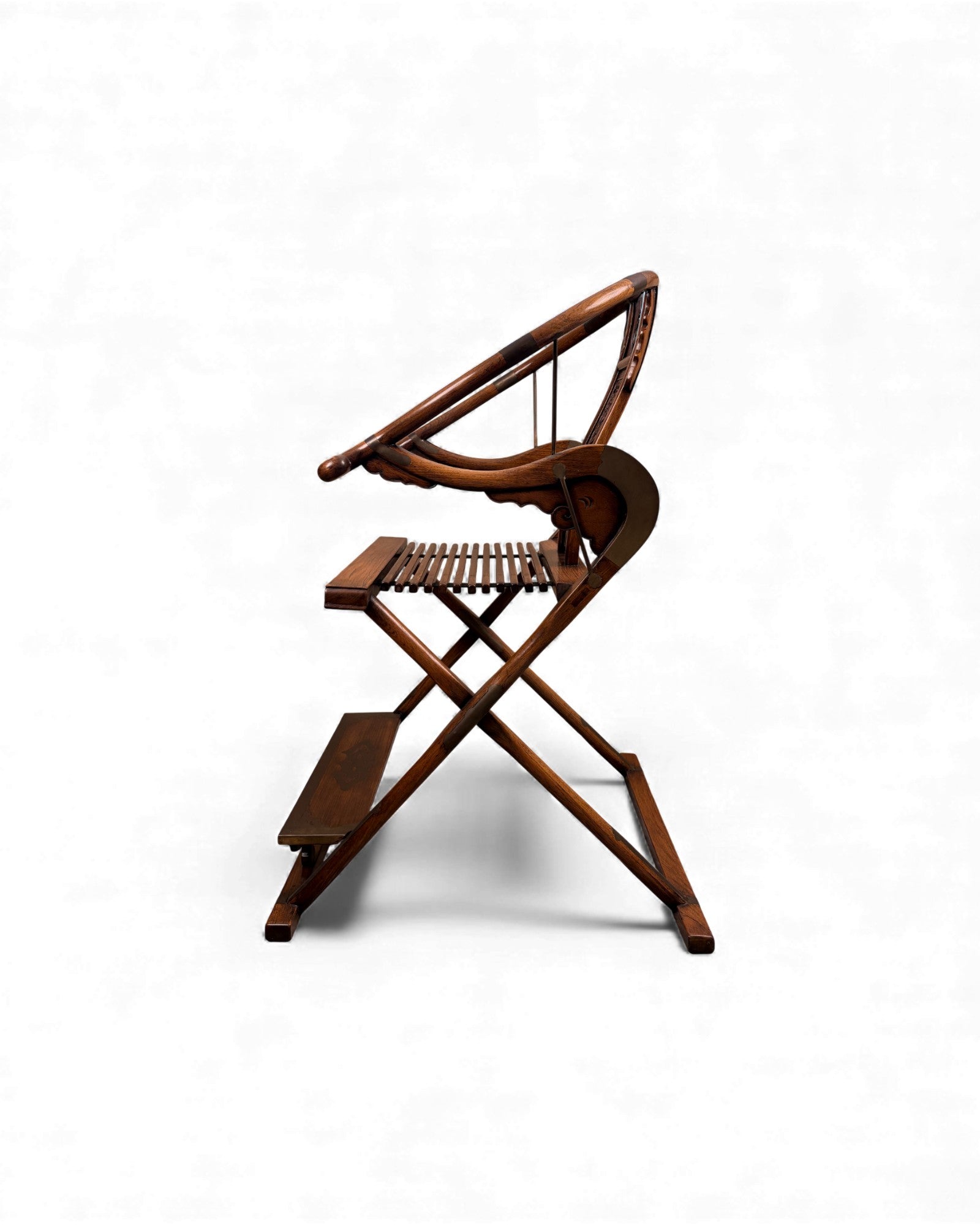 Chinese Huanghuali - Style Folding Horseshoe Chair (Jiaoyi 交椅) - Surround Living - 2