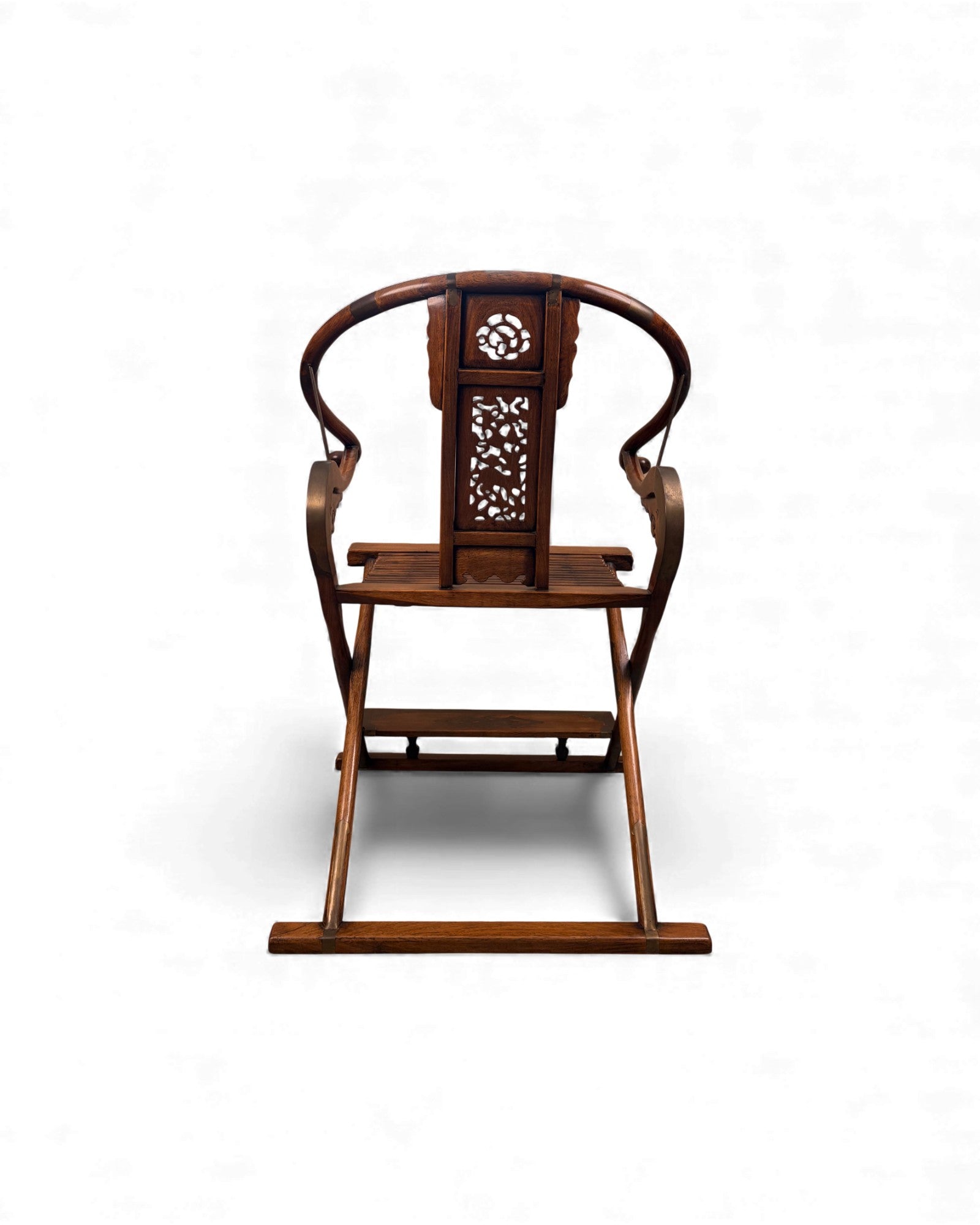Chinese Huanghuali - Style Folding Horseshoe Chair (Jiaoyi 交椅) - Surround Living - 6