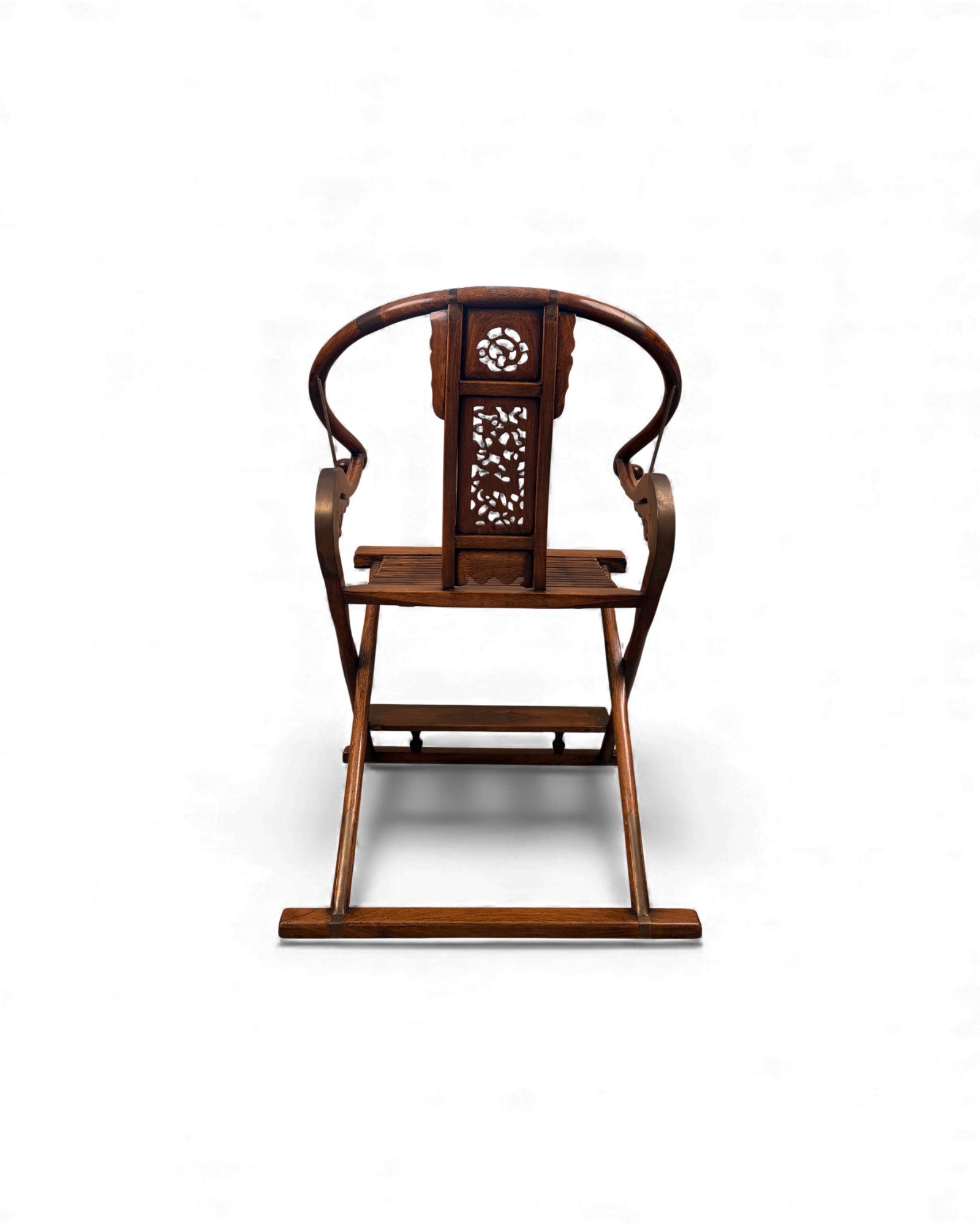 Chinese Huanghuali - Style Folding Horseshoe Chair (Jiaoyi 交椅) - Surround Living - 7