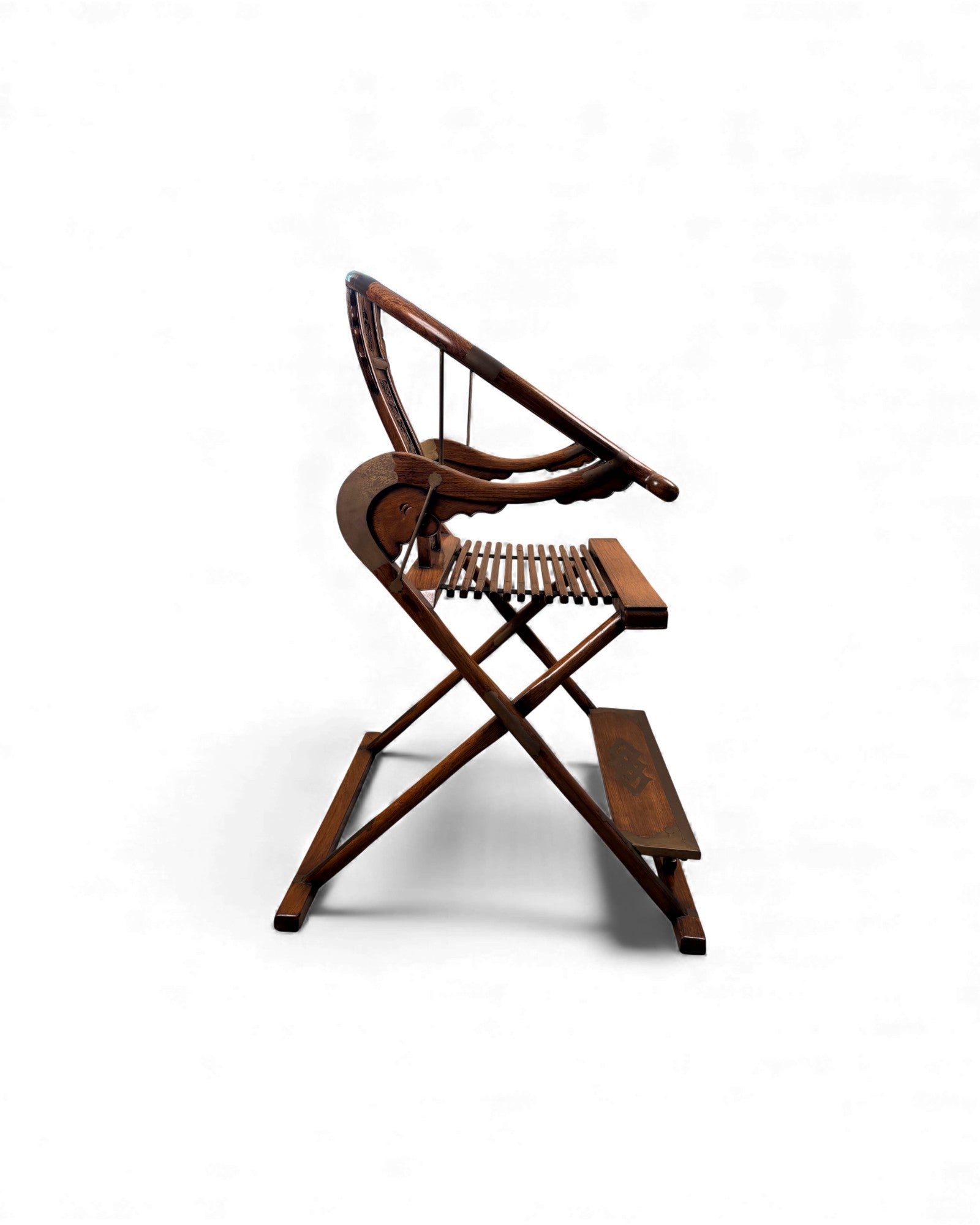 Chinese Huanghuali - Style Folding Horseshoe Chair (Jiaoyi 交椅) - Surround Living - 8