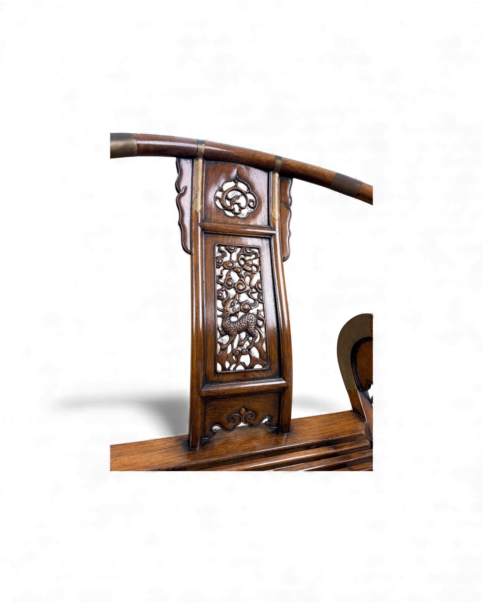 Chinese Huanghuali - Style Folding Horseshoe Chair (Jiaoyi 交椅) - Surround Living - 11
